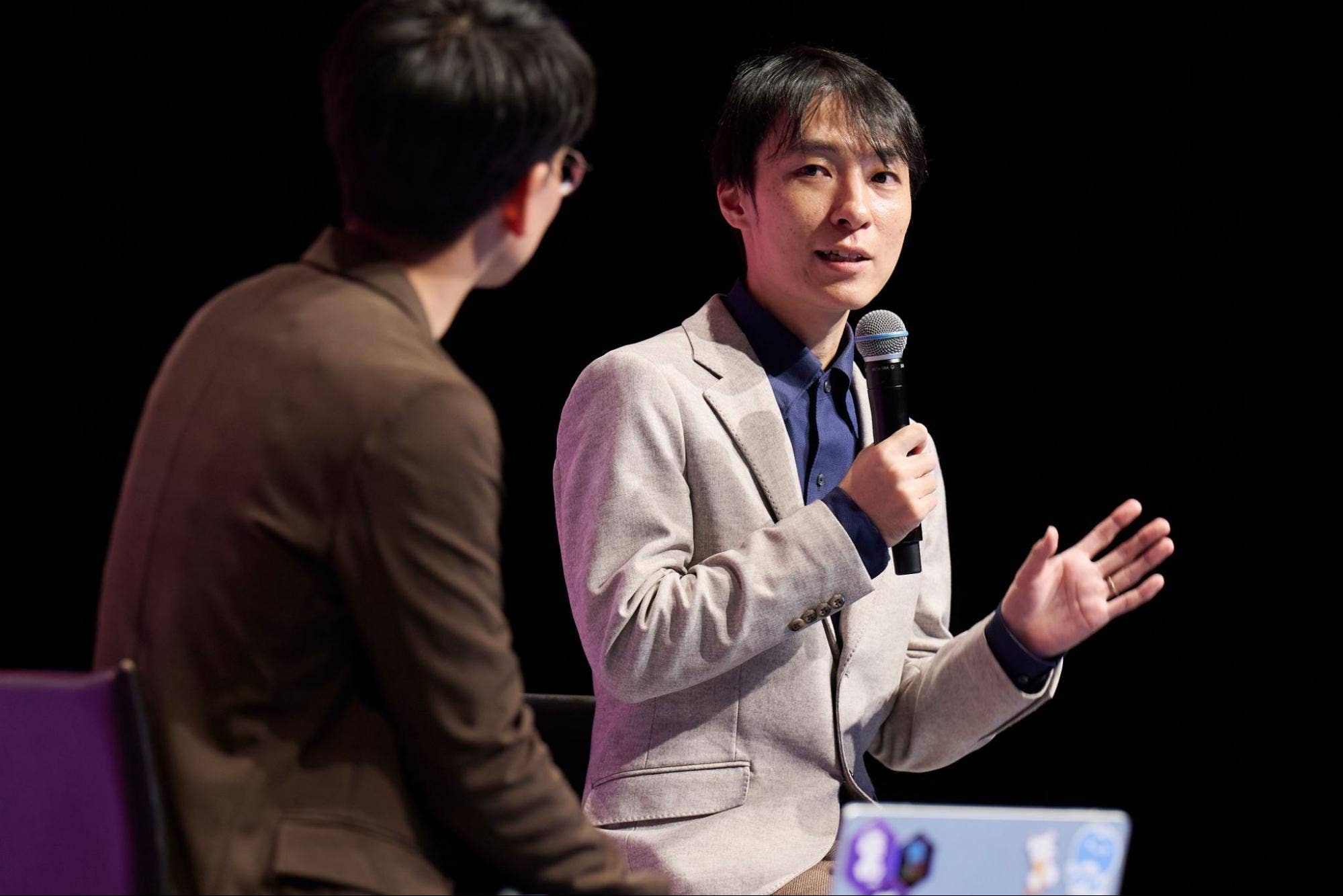 株式会社 ヌーラボ Lead SRE 二橋宣友 様 説明時の写真。