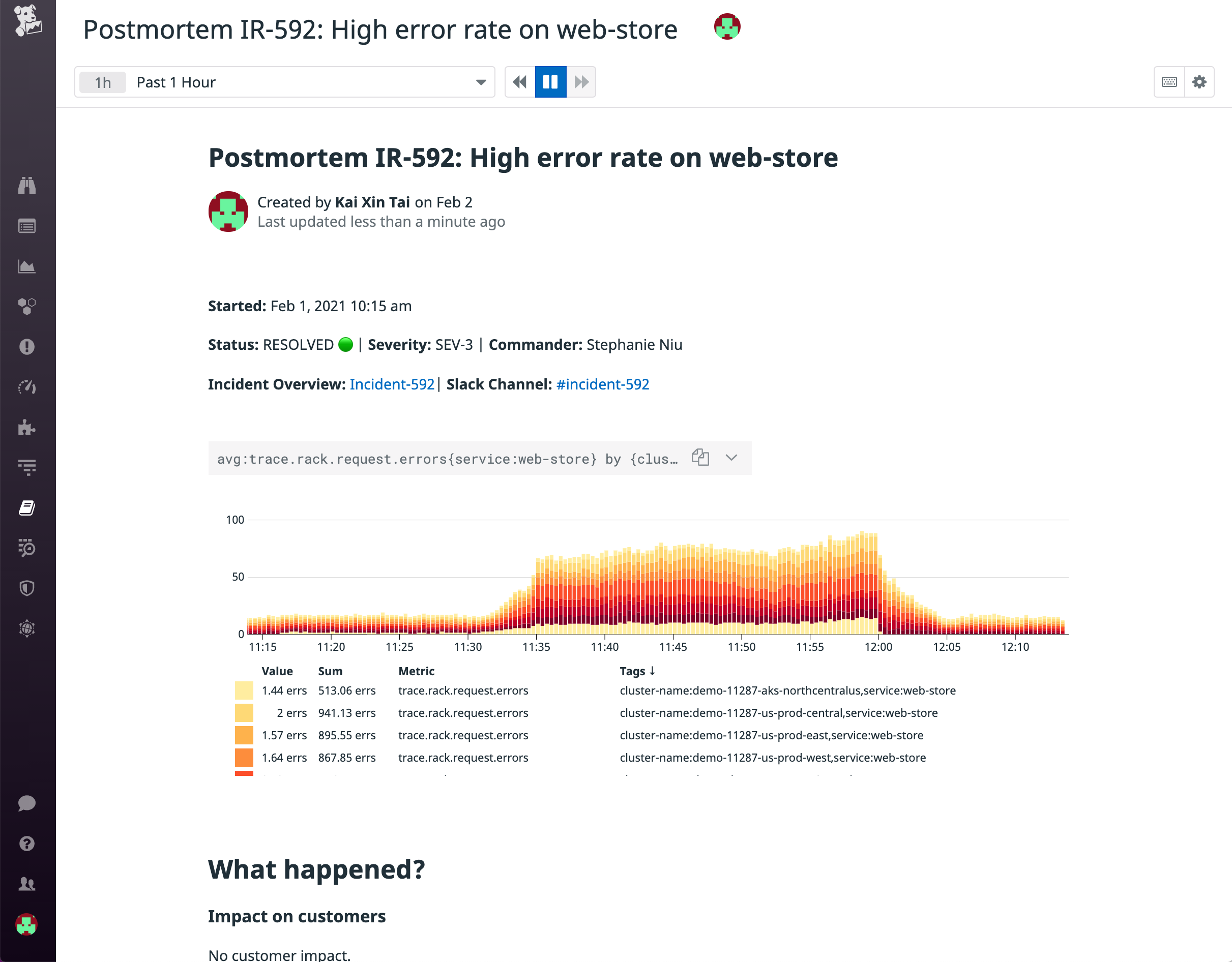 Use Datadog Notebooks to collaborate with your team on incident postmortems