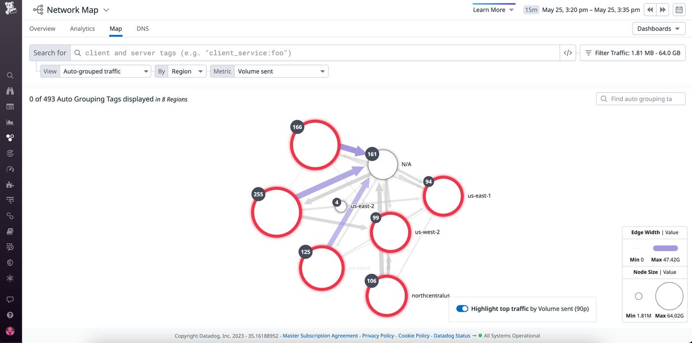 A network map clusterd by datacenter. A network map clusterd by datacenter.