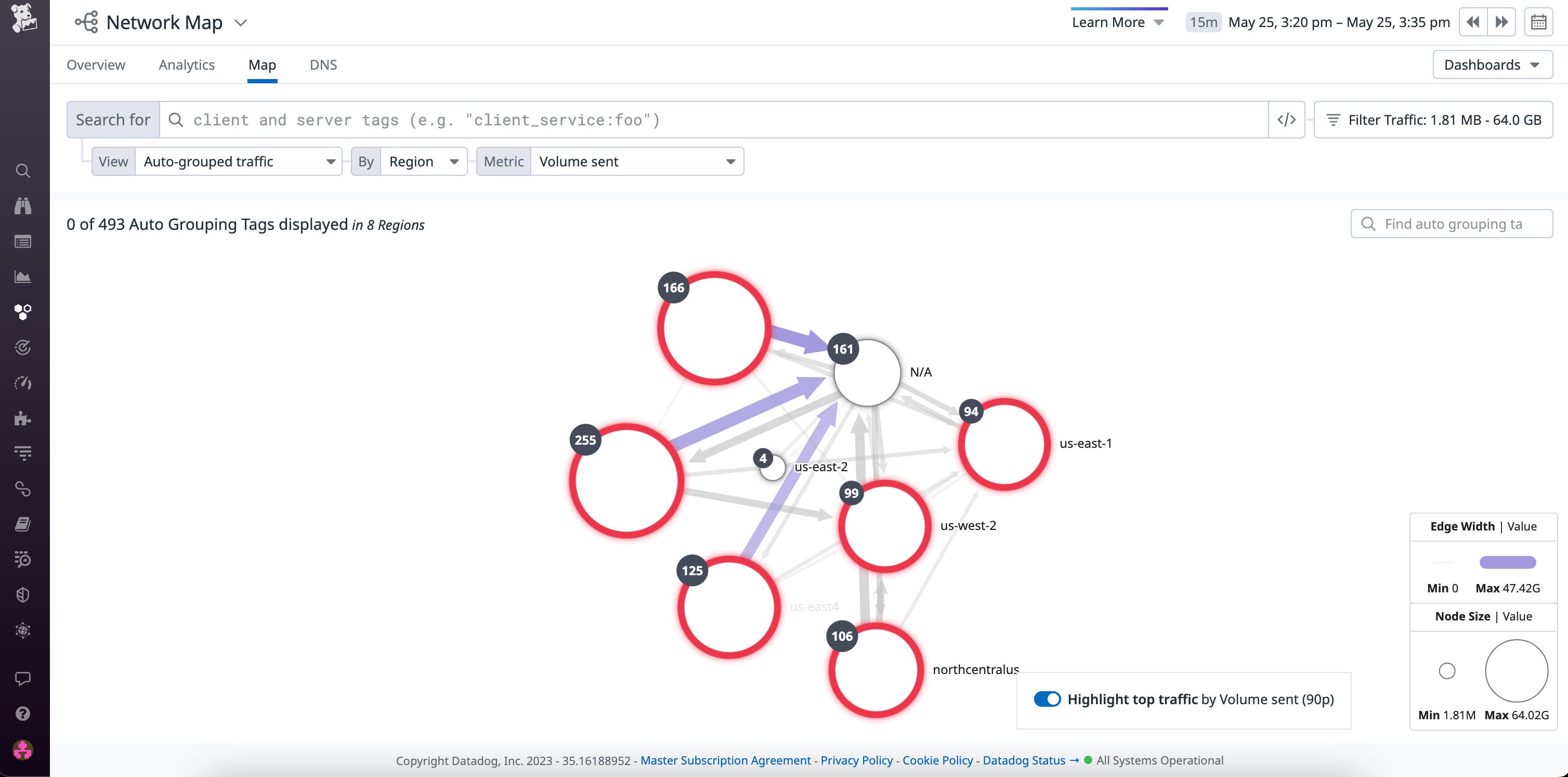 A network map clusterd by datacenter. A network map clusterd by datacenter.