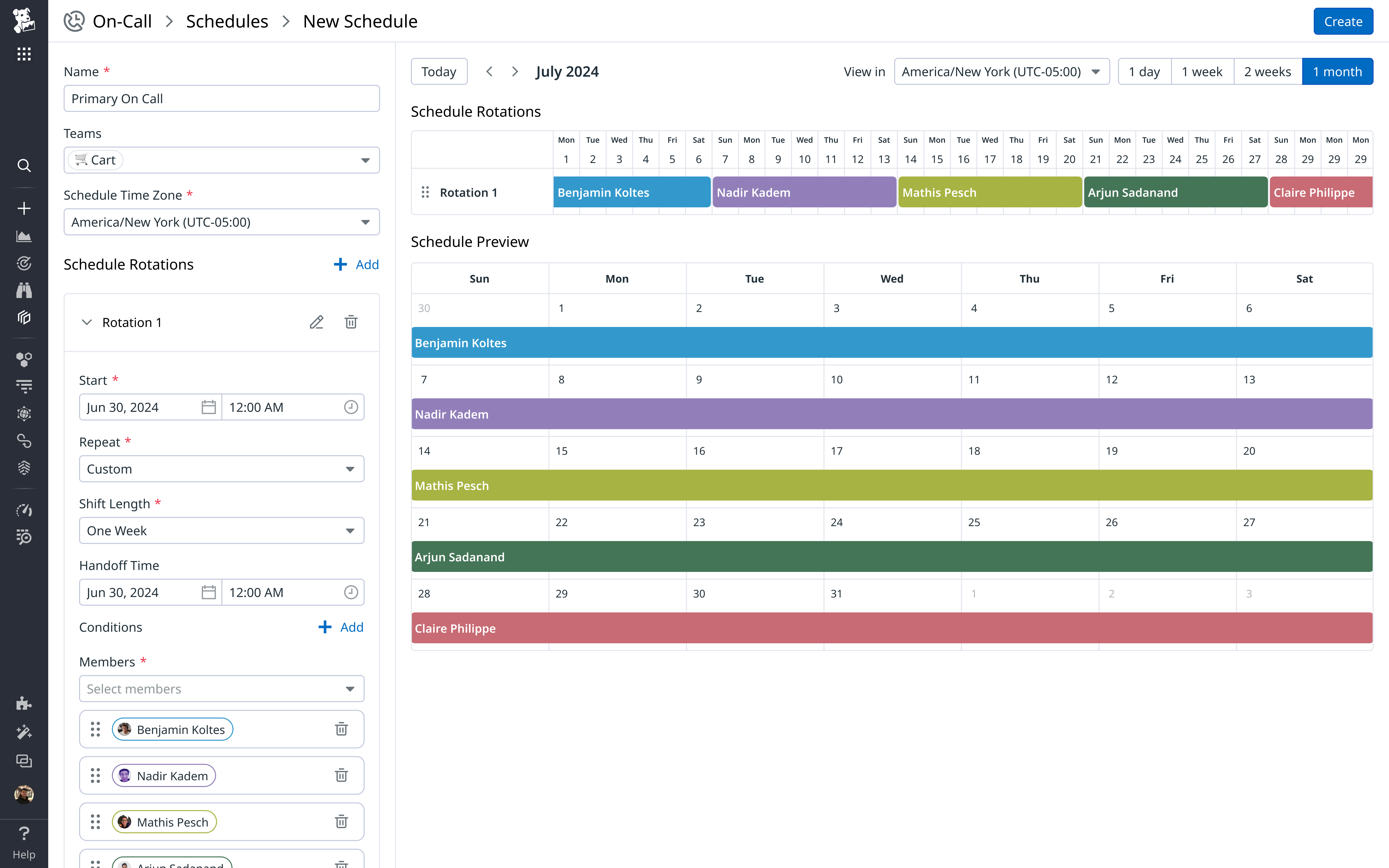 オンコールスケジュールの作成と維持がシームレスに。