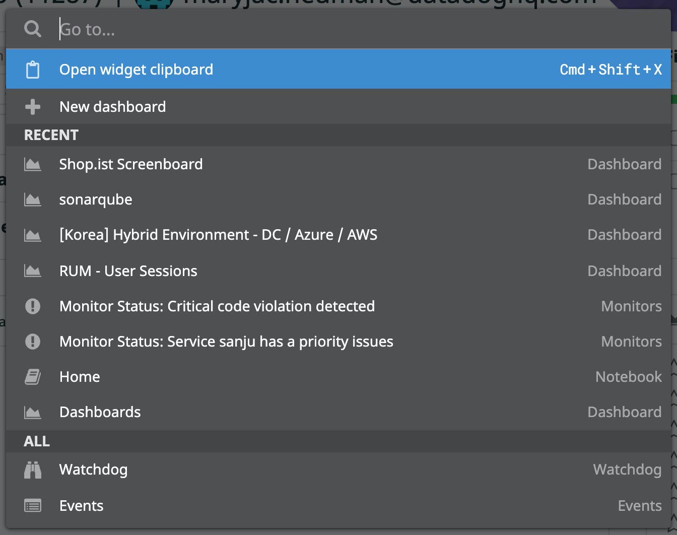 Quick nav shows recently visited files Quick nav shows recently visited files