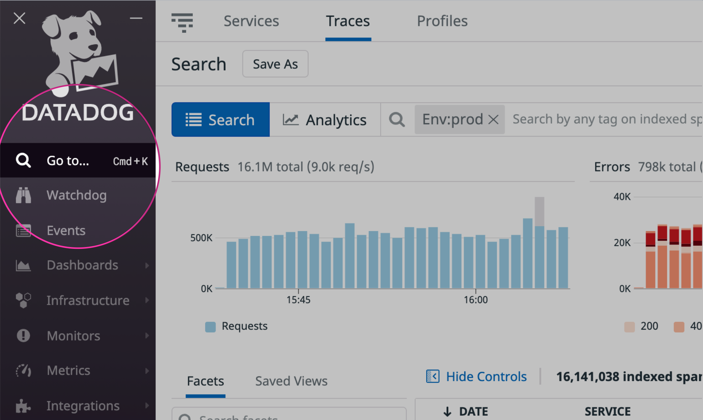 Quicknav menu opens with CMD+K shortcut