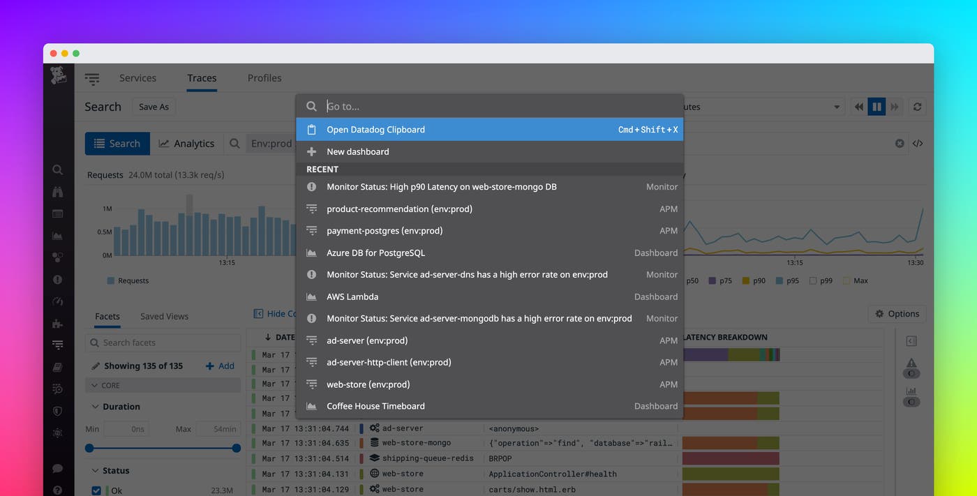 Introducing the Datadog quick nav menu Introducing the Datadog quick nav menu