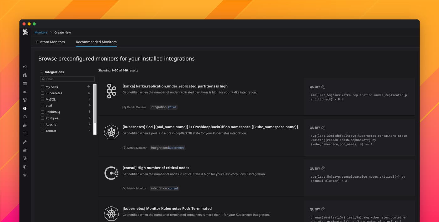 Enable preconfigured alerts with Recommended Monitors Enable preconfigured alerts with Recommended Monitors