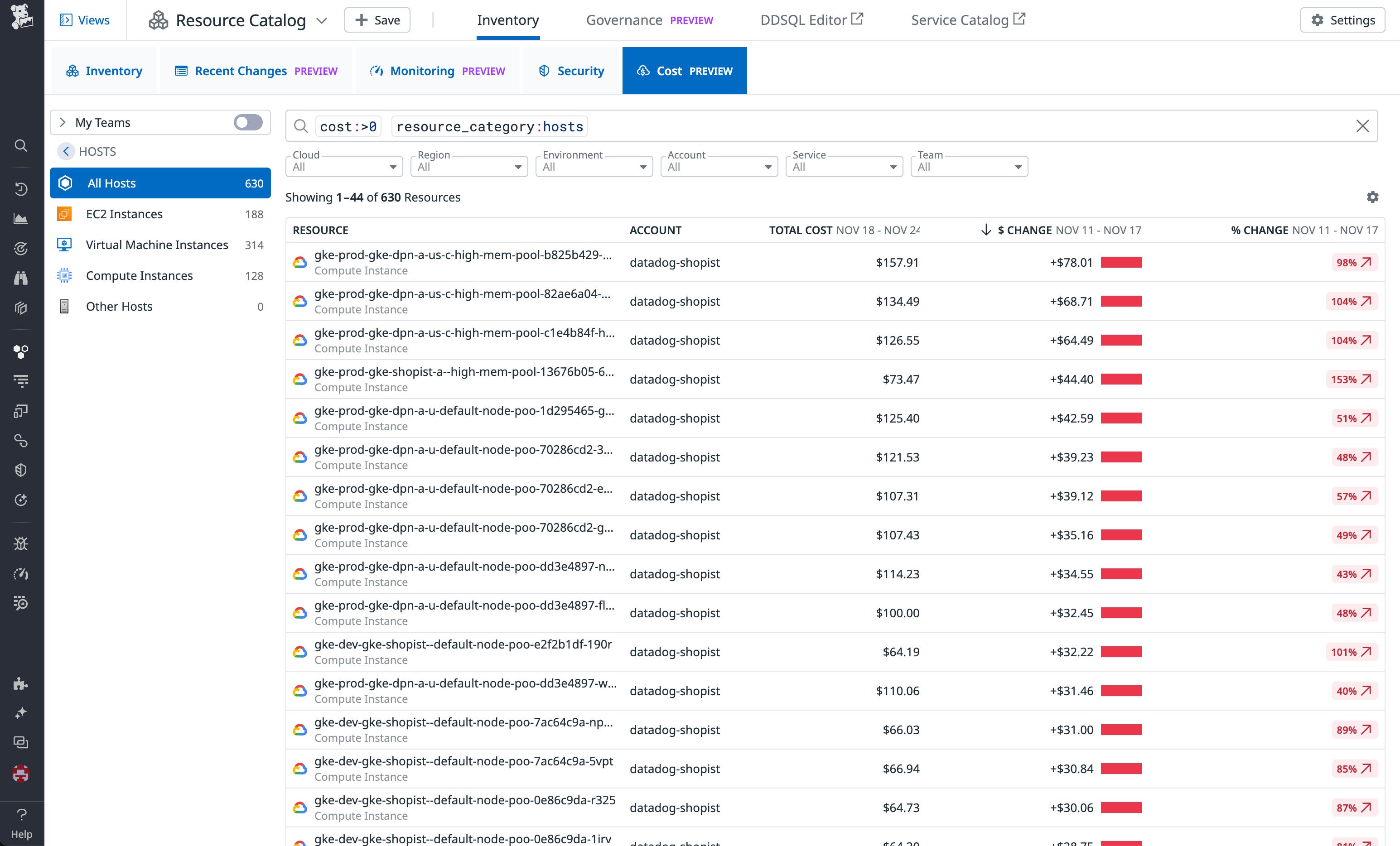 Getting visibility into resource costs with the Resource Catalog's Cost tab Getting visibility into resource costs with the Resource Catalog's Cost tab