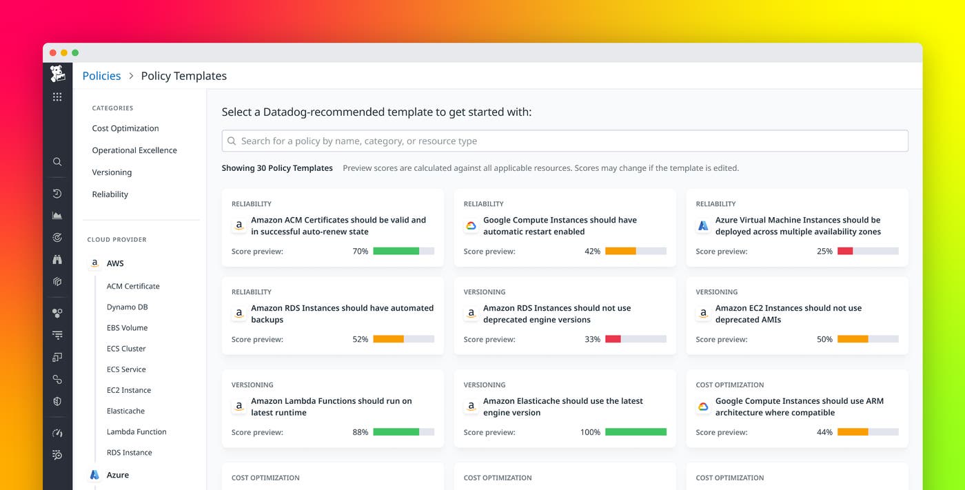 Proactively enforce infrastructure best practices with Datadog Resource Policies Proactively enforce infrastructure best practices with Datadog Resource Policies