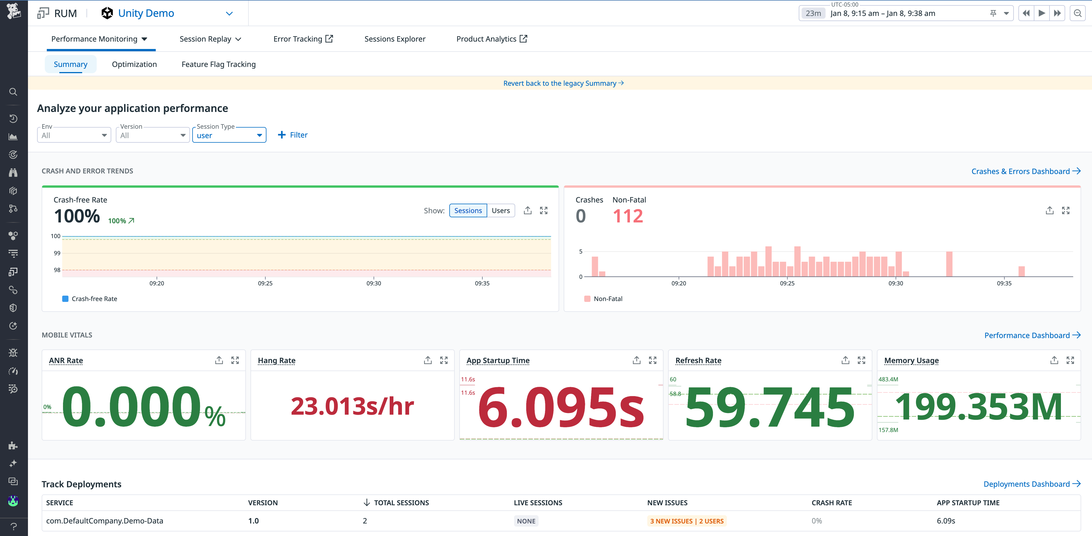 Monitor Unity within Datadog RUM