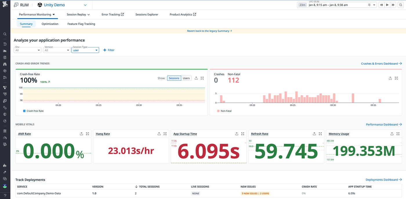 Monitor Unity within Datadog RUM Monitor Unity within Datadog RUM