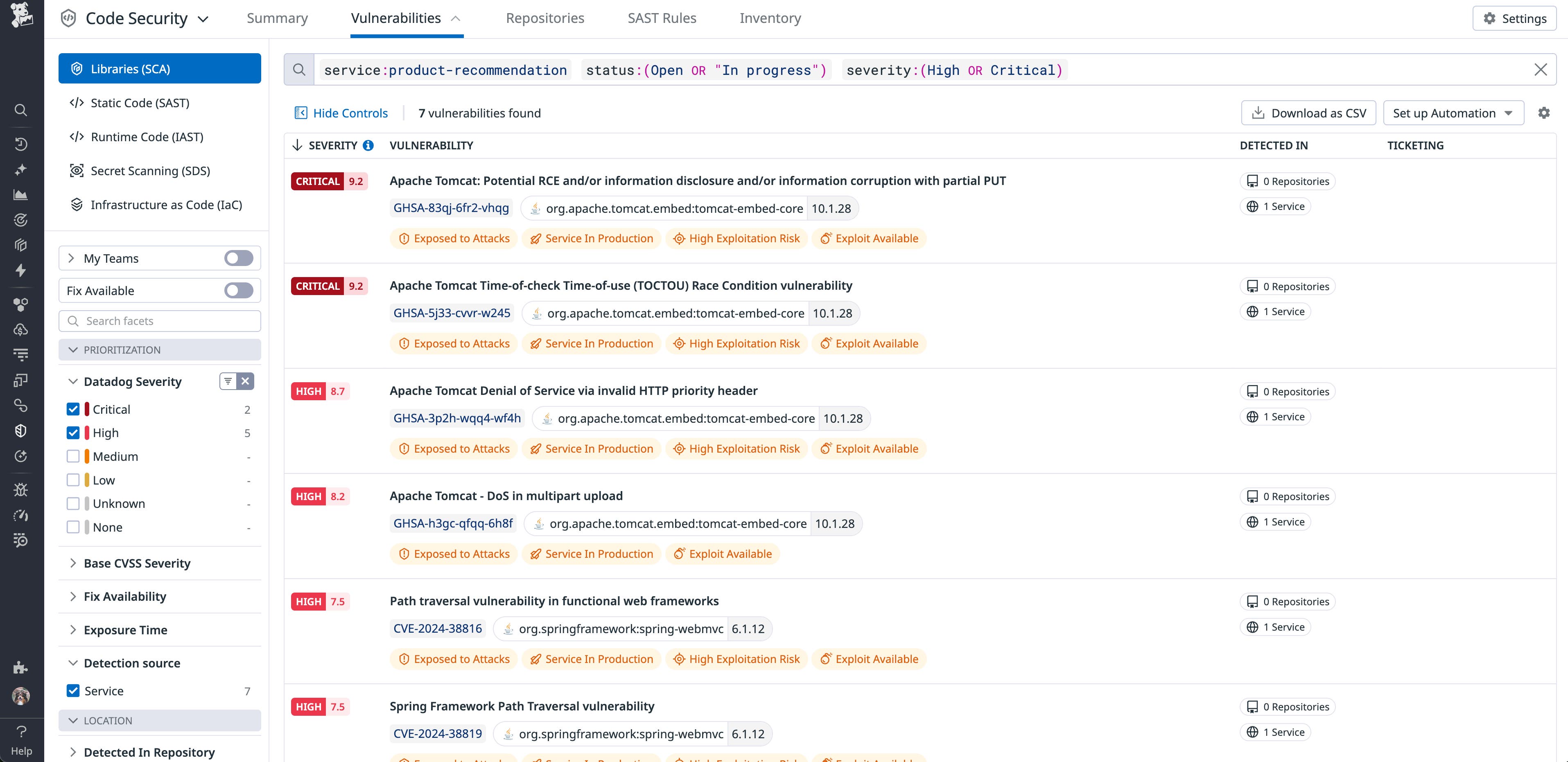 Datadog Software Composition Analysis Datadog Software Composition Analysis