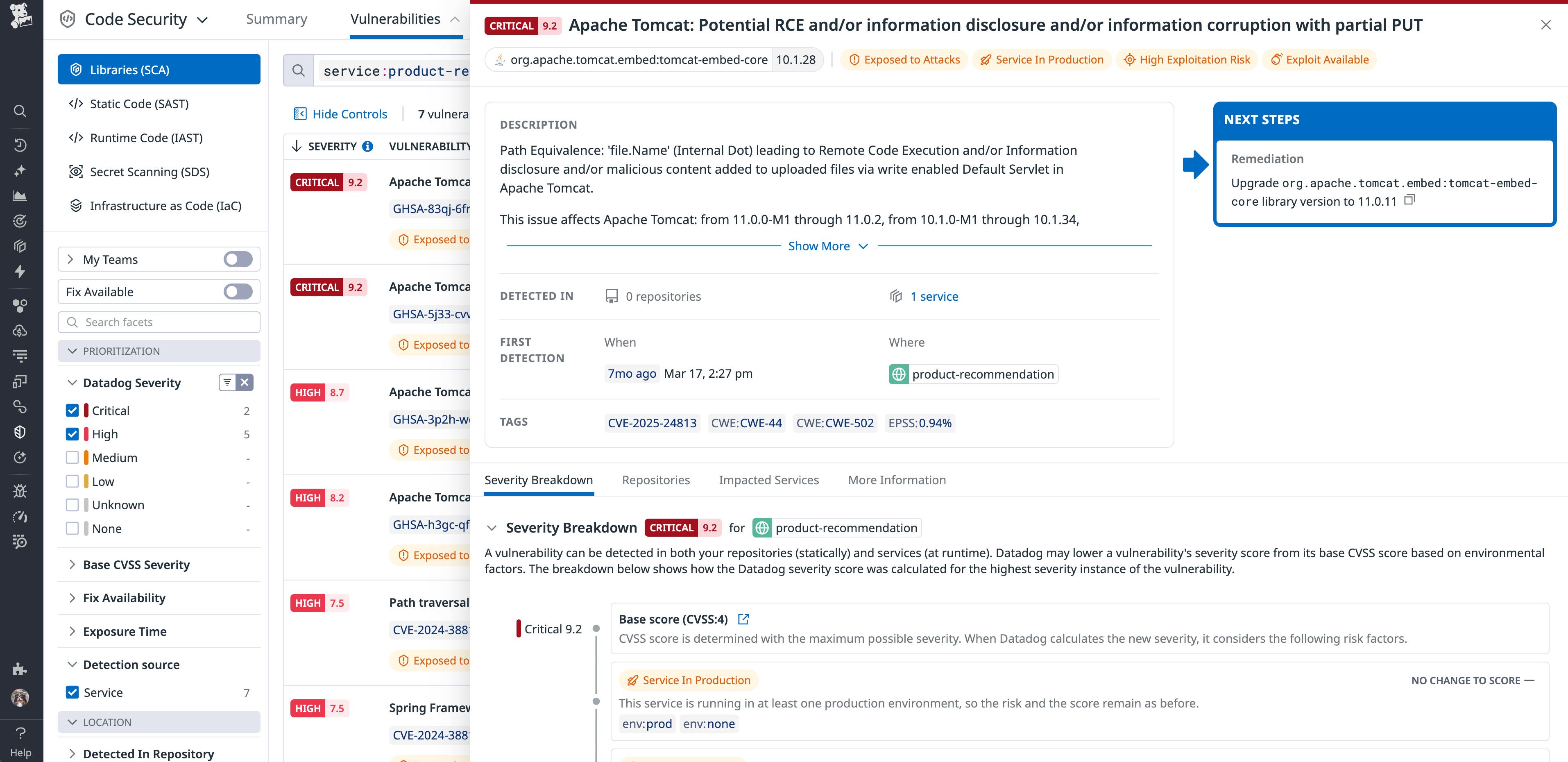 Datadog Software Composition Analysis code snippet Datadog Software Composition Analysis code snippet