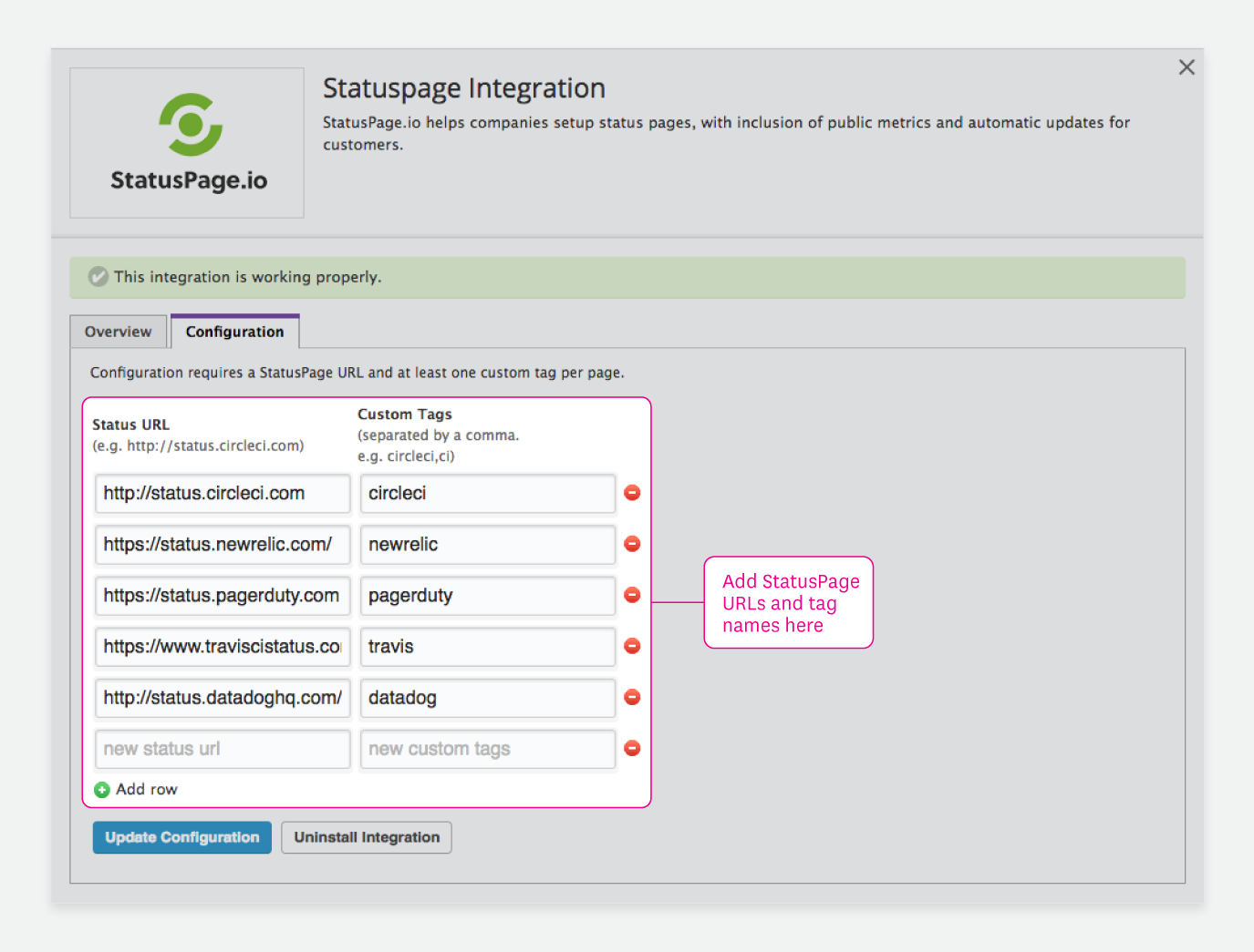 statuspage.io integration image