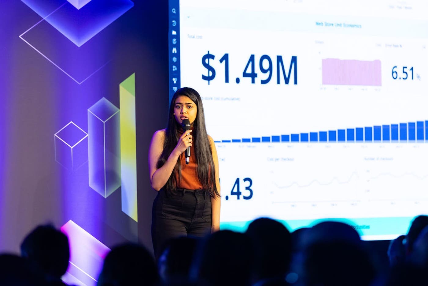 A presenter speaks on stage during a Datadog Summit keynote. A presenter speaks on stage during a Datadog Summit keynote.