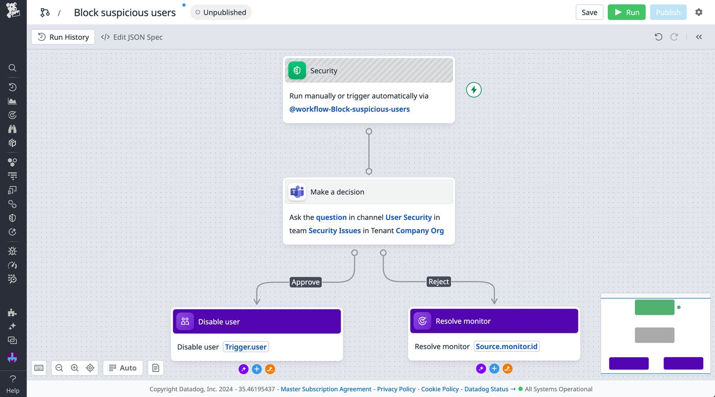A security workflow with that enables responders to make a decision via a Teams message. A security workflow with that enables responders to make a decision via a Teams message.