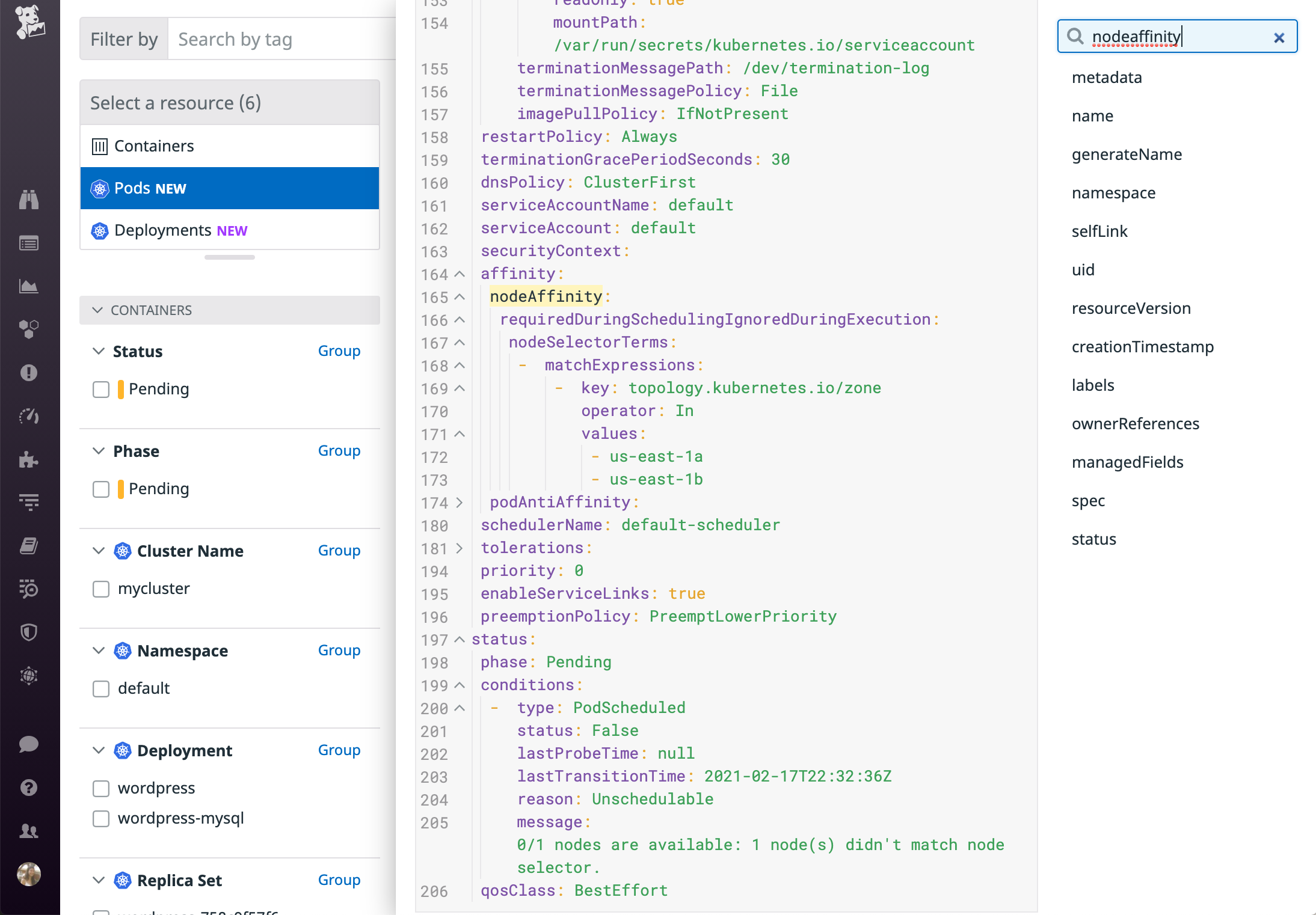 Node affinity and anti-affinity rules can lead to scheduling failures. To troubleshoot, you can check the pod spec to see what rules are in place.