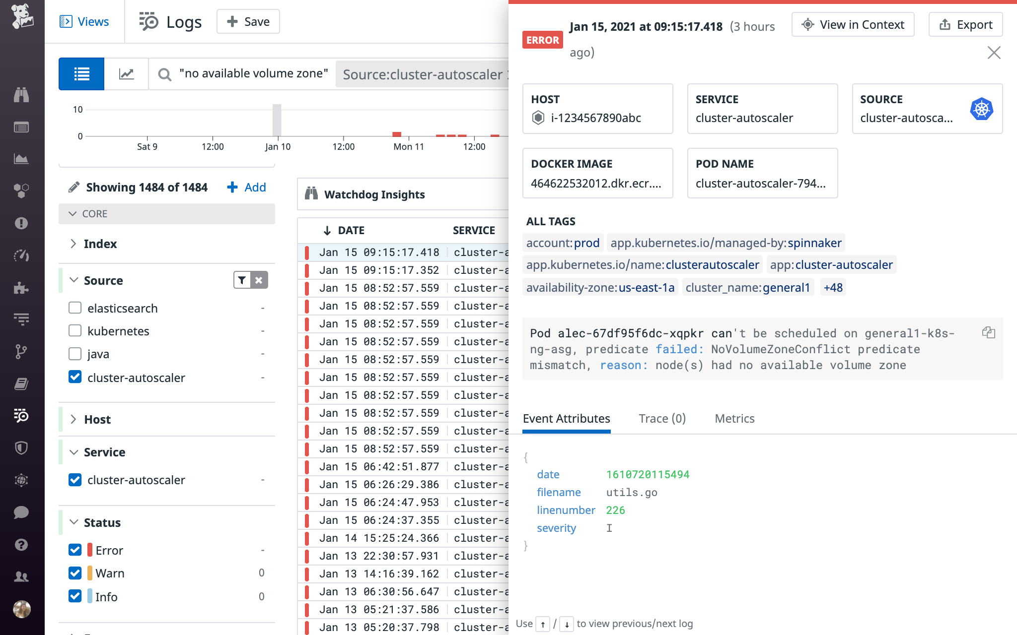 If the cluster autoscaler cannot add a node that satisfies a Pending pod's NoVolumeZoneConflict scheduling predicate, the pod will remain unschedulable.