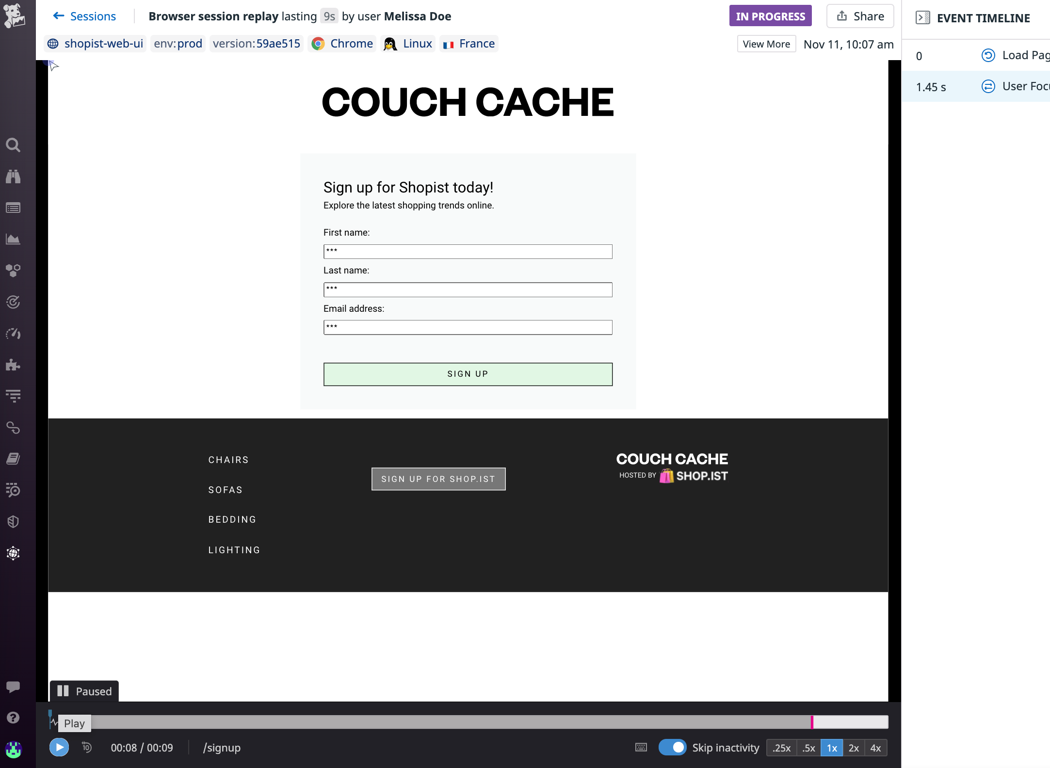 The mask user input privacy setting allows you to partially obfuscate pages to protect user data while enabling you to view the rest of the page to help you understand behavioral patterns.