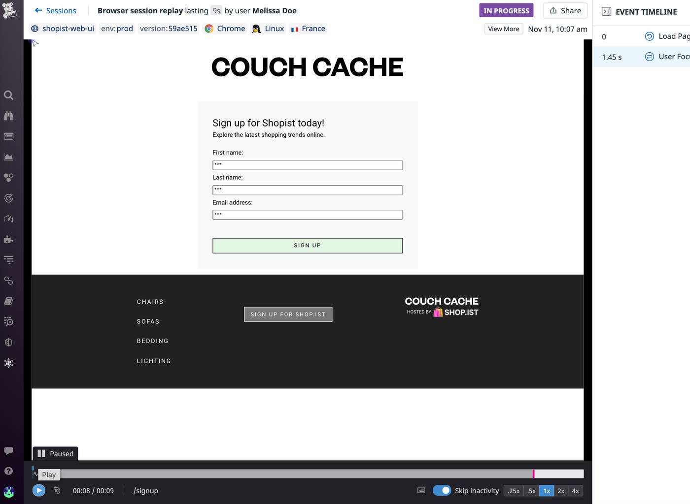 The mask user input privacy setting allows you to partially obfuscate pages to protect user data while enabling you to view the rest of the page to help you understand behavioral patterns. The mask user input privacy setting allows you to partially obfuscate pages to protect user data while enabling you to view the rest of the page to help you understand behavioral patterns.