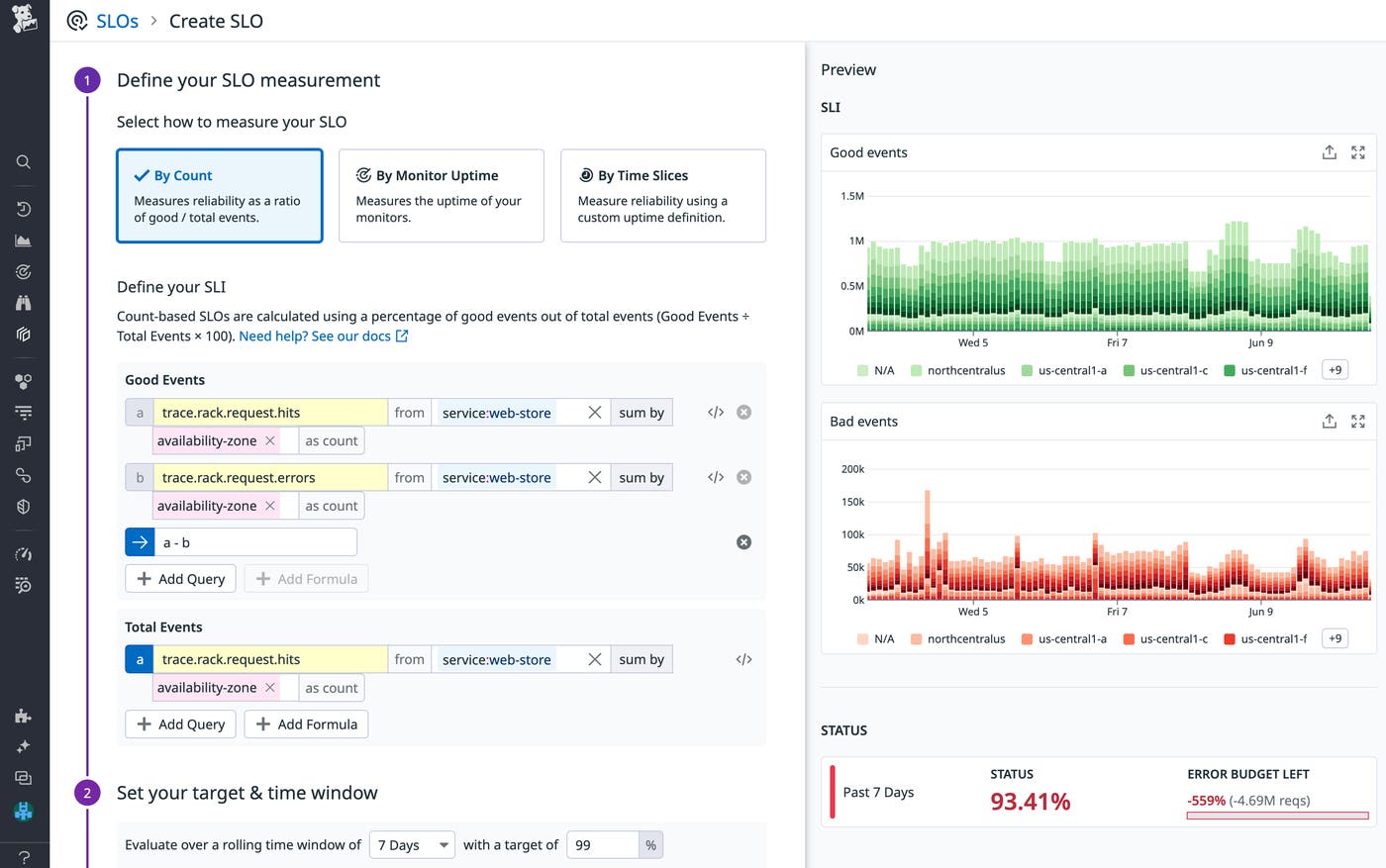 Calculating the number of good events based on the number of bad events and total events Calculating the number of good events based on the number of bad events and total events