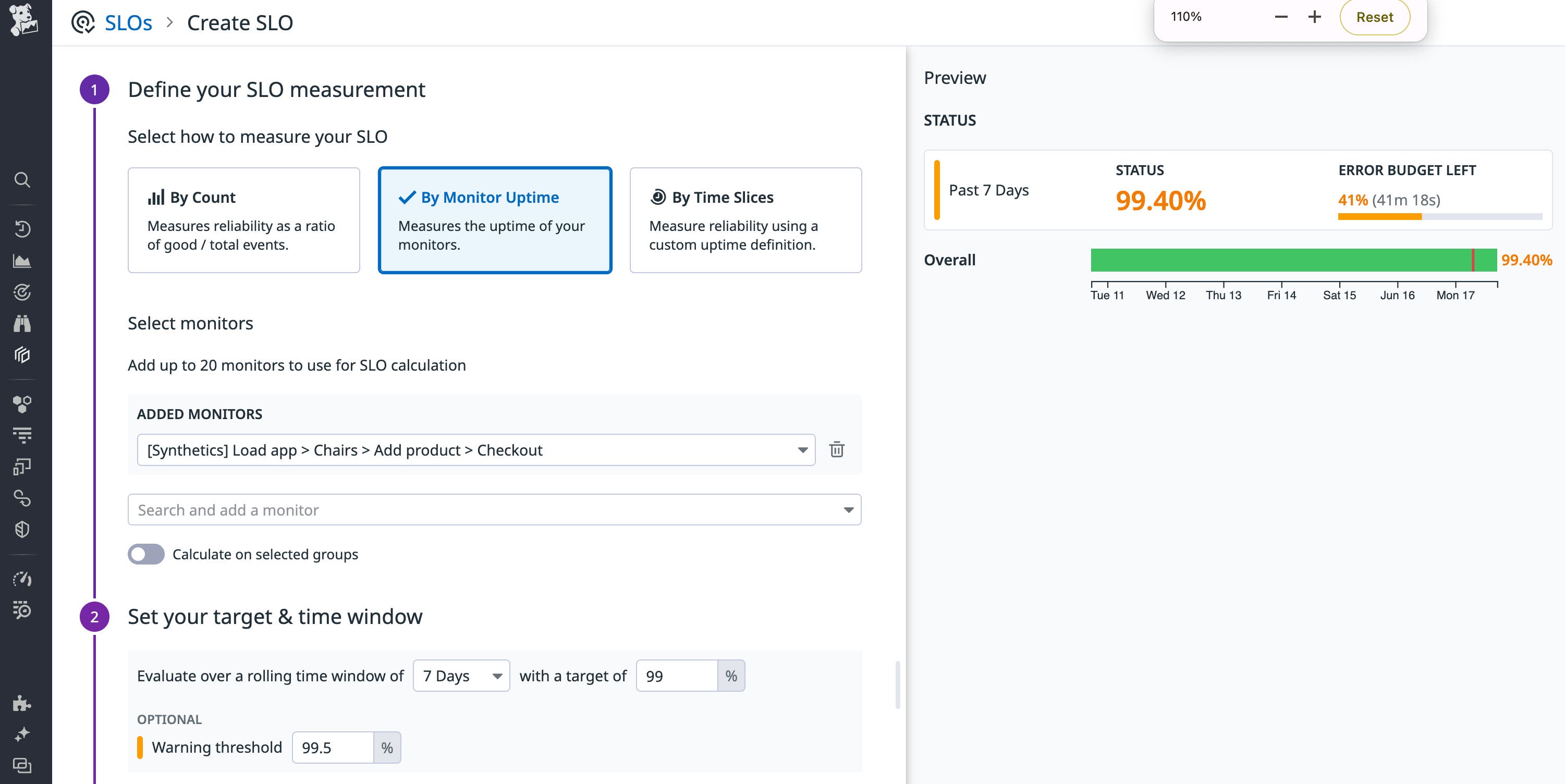 When you define a monitor-based SLO, you need to select monitor(s) to use. This moni When you define a monitor-based SLO, you need to select monitor(s) to use. This moni