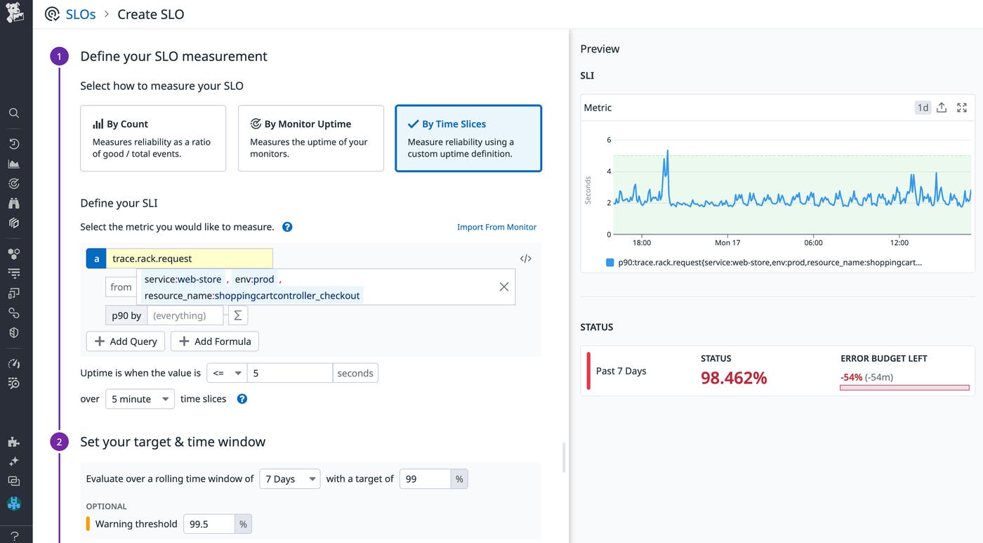 Calculate the amount of time your endpoint exhibits latency under your set threshold. Calculate the amount of time your endpoint exhibits latency under your set threshold.