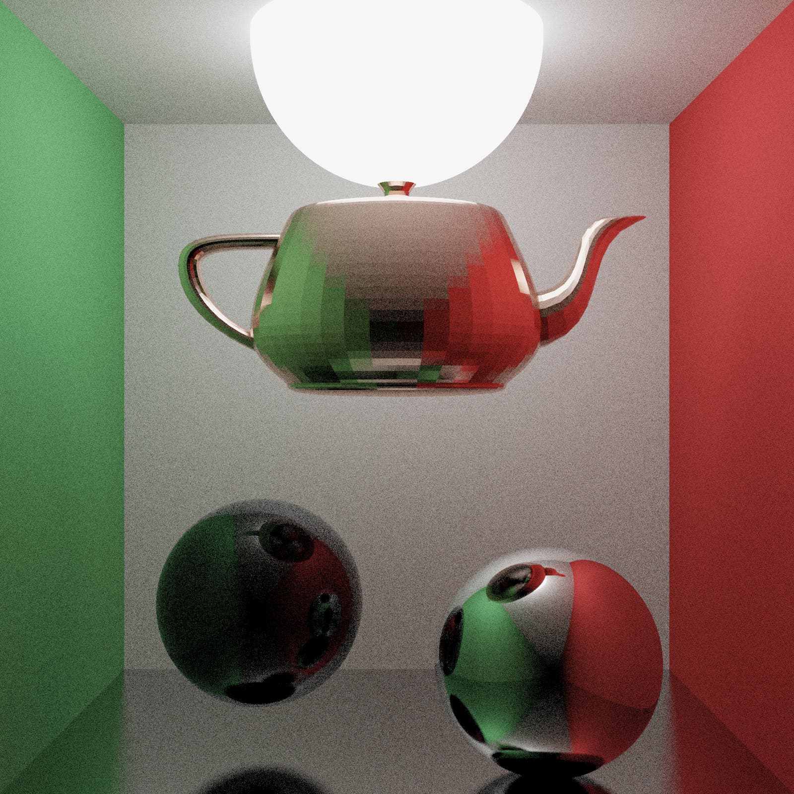 Our final rendered scene using the path tracer application. Our final rendered scene using the path tracer application.