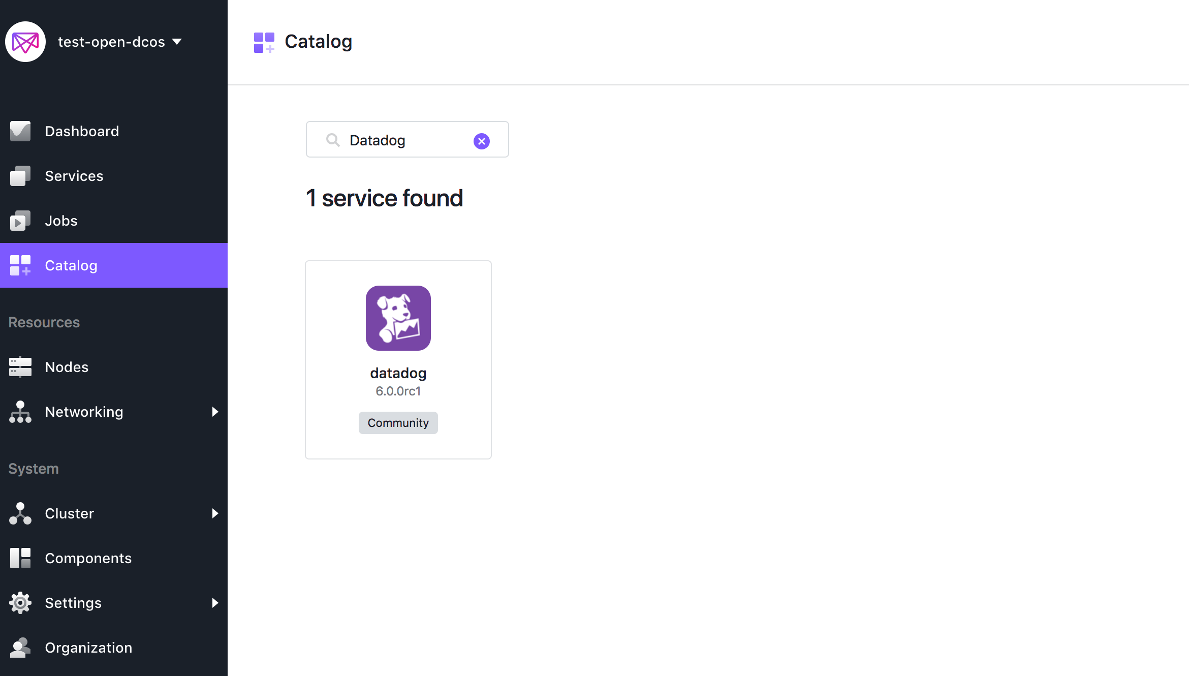 Datadog in the DC/OS Catalog