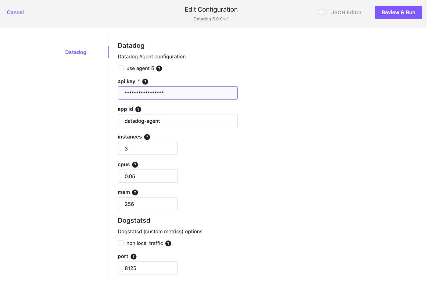 Datadog configuration options in DC/OS Datadog configuration options in DC/OS