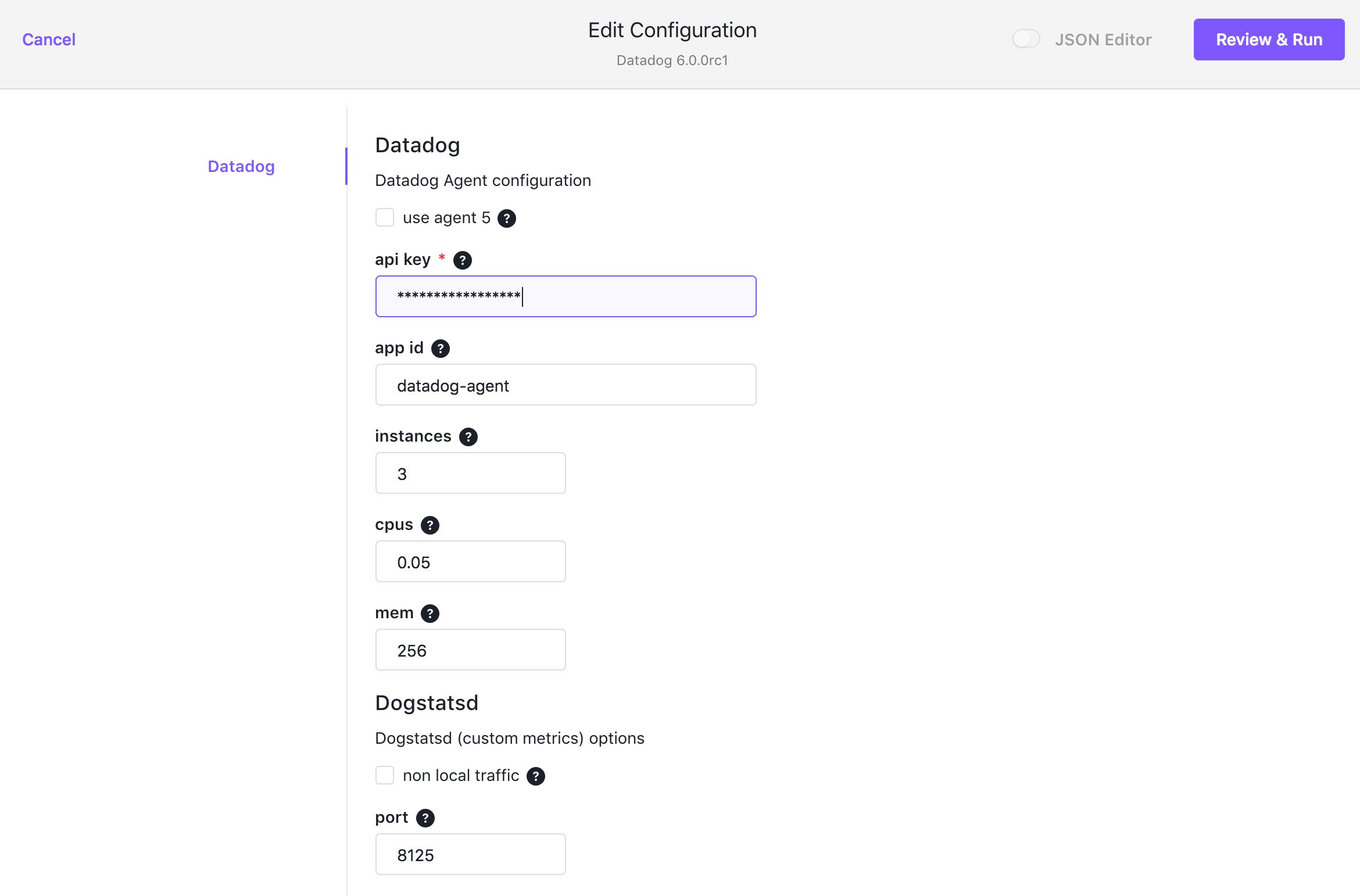 Datadog configuration options in DC/OS Datadog configuration options in DC/OS