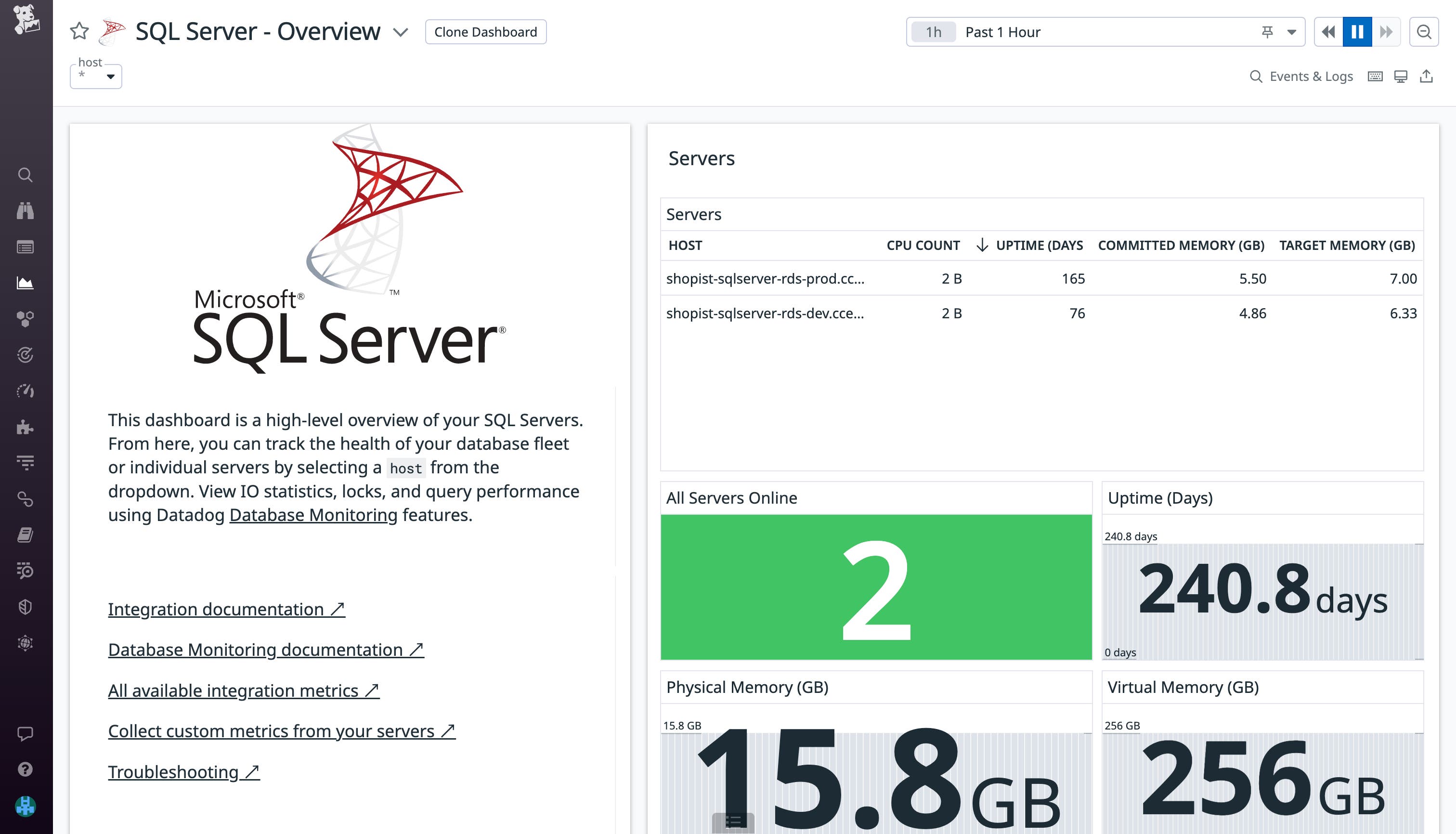 Monitor SQL Server queries using Datadog's OOTB dashboard Monitor SQL Server queries using Datadog's OOTB dashboard