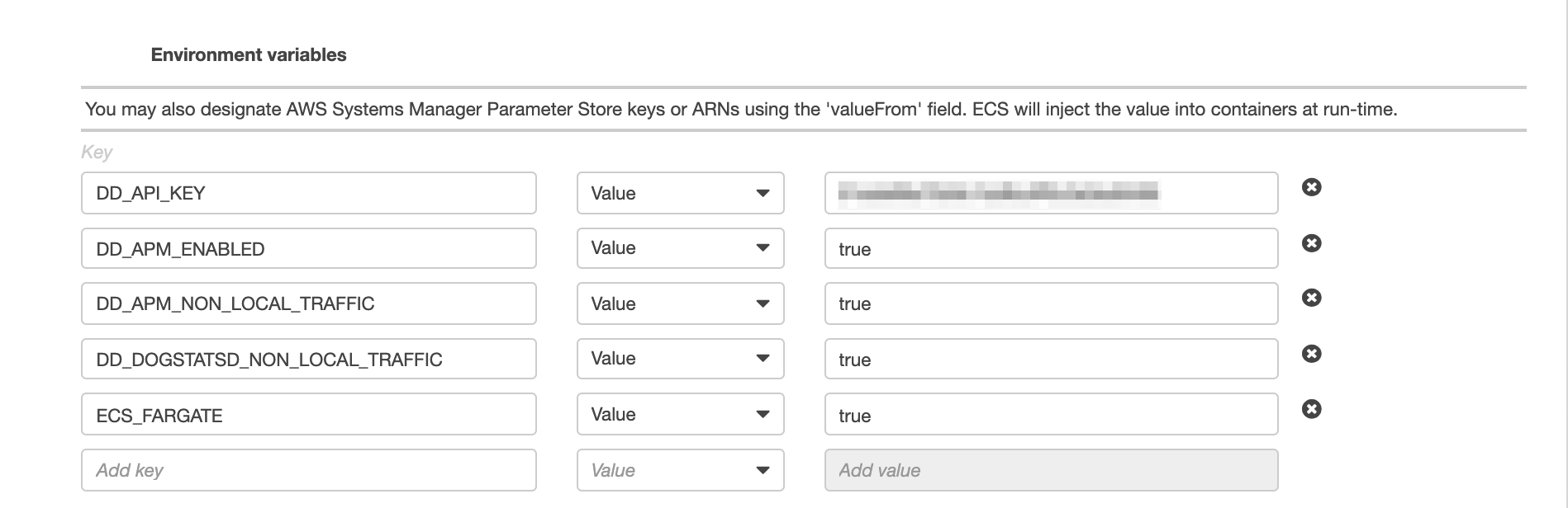 Environment variables for the Datadog Agent