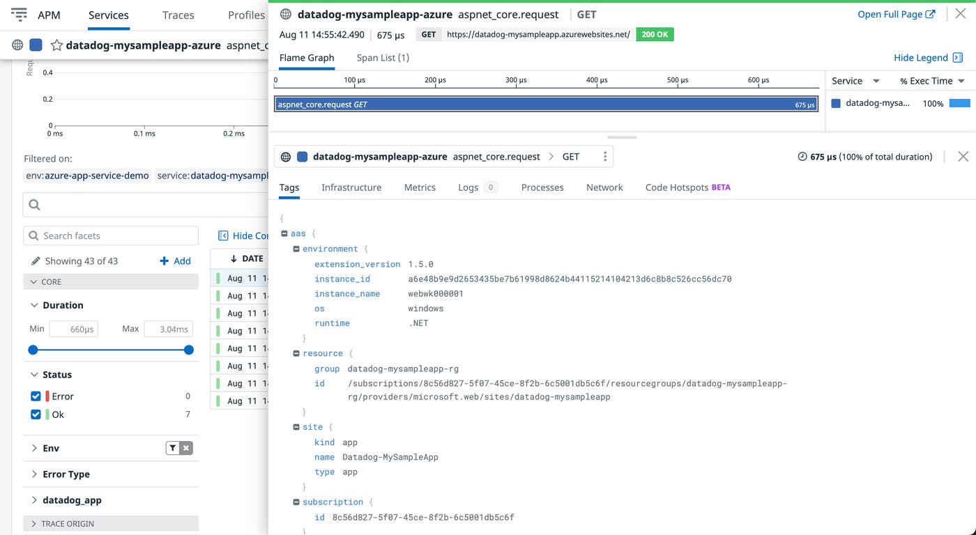 .NET Core trace for Azure App Service application .NET Core trace for Azure App Service application