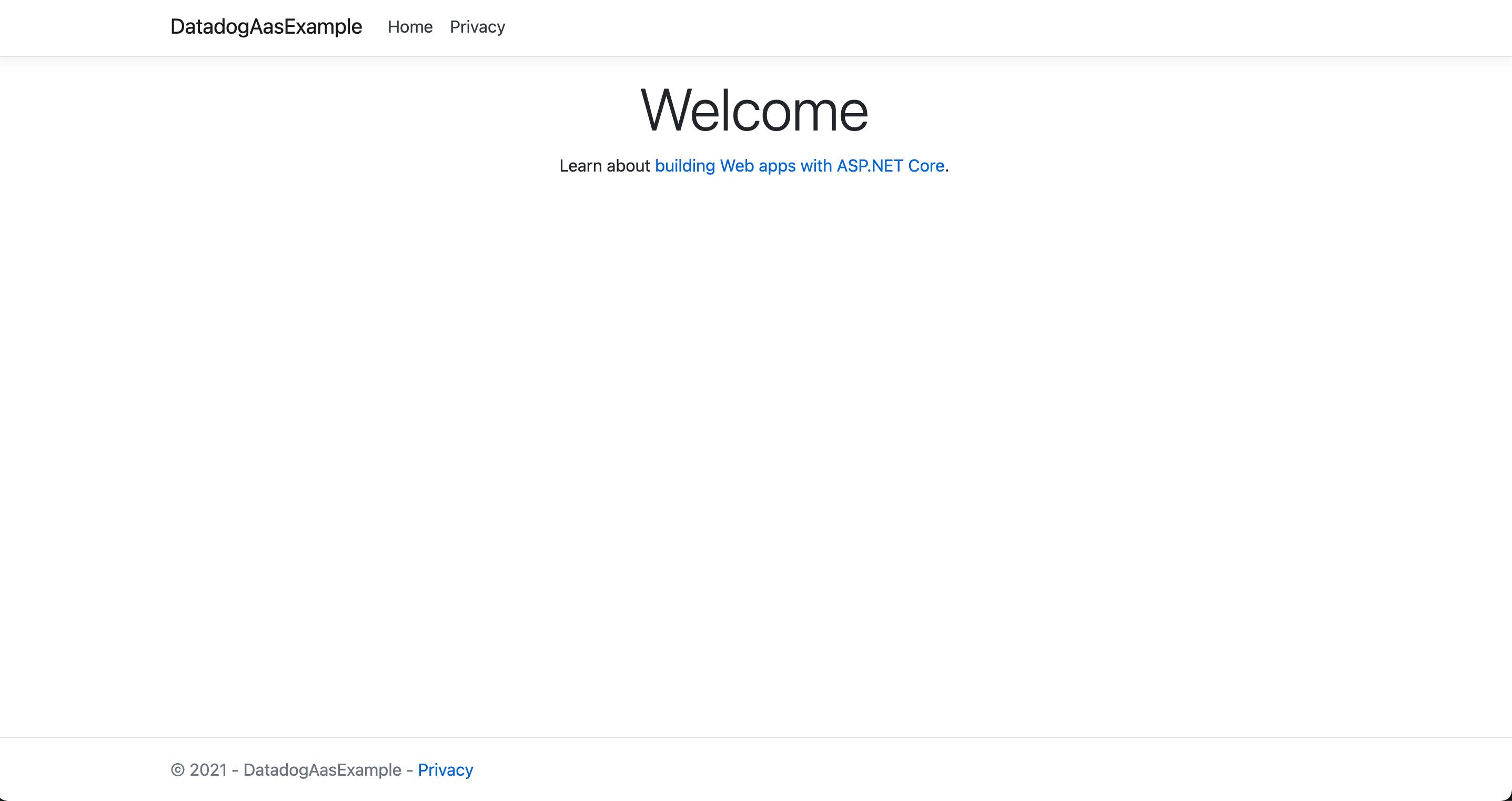 A sample .NET Core application A sample .NET Core application