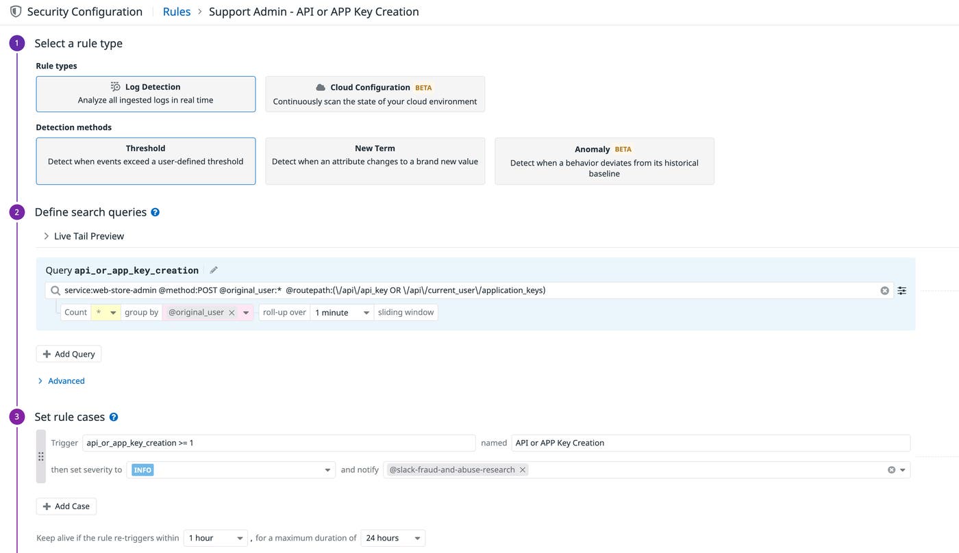 Create security signals to proactively detect threats to applications. Create security signals to proactively detect threats to applications.