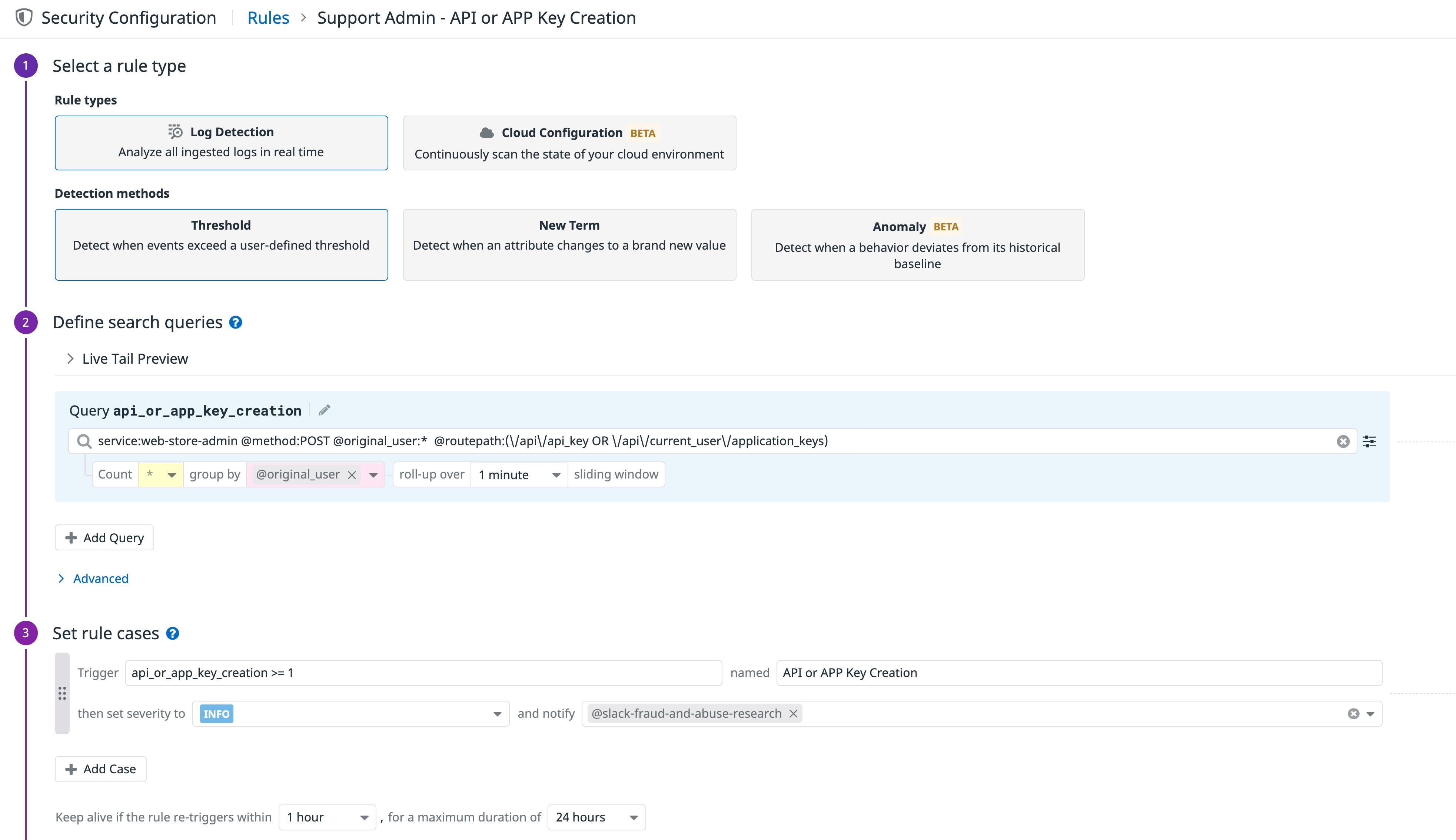 Create security signals to proactively detect threats to applications. Create security signals to proactively detect threats to applications.