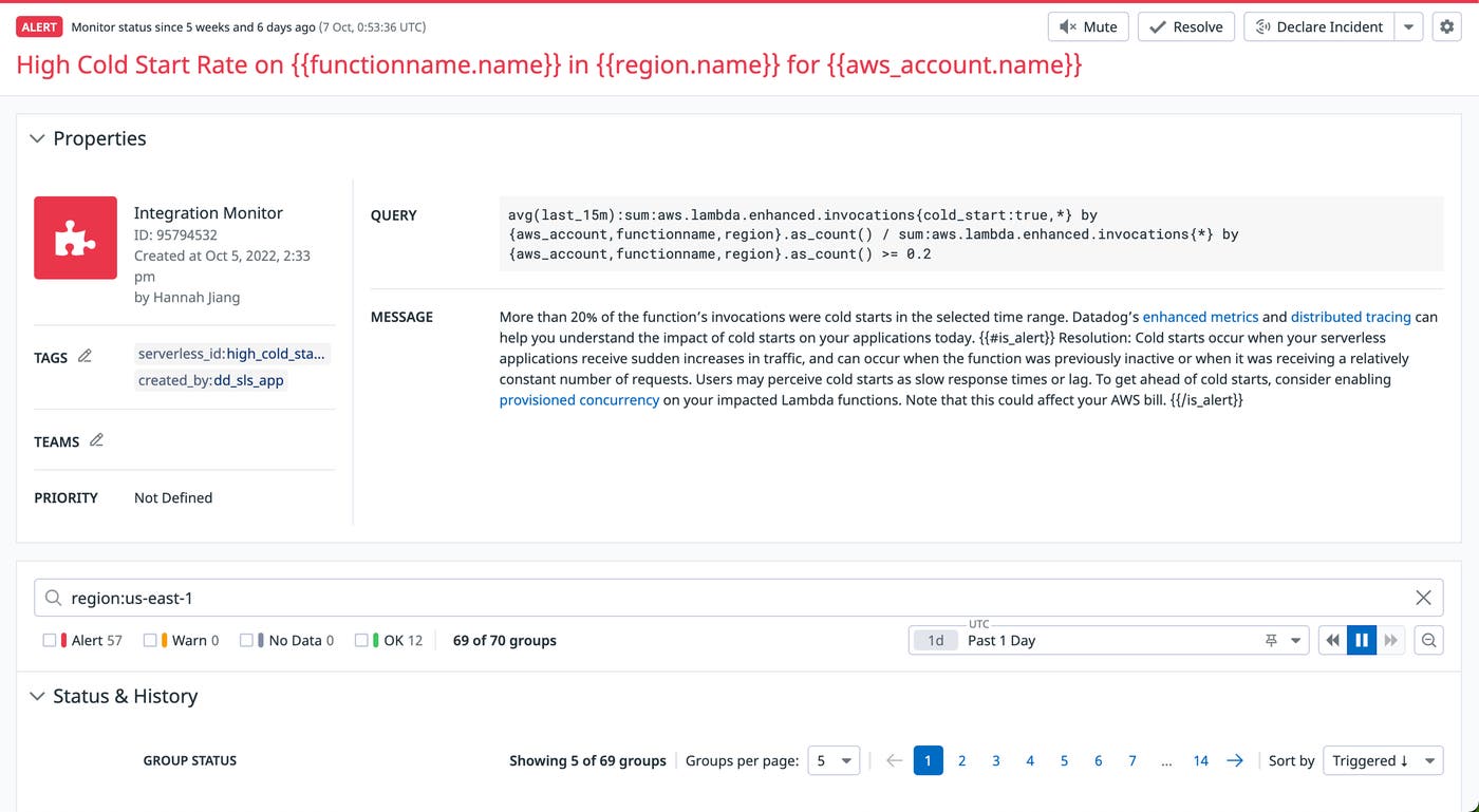 Alert on cold starts Alert on cold starts