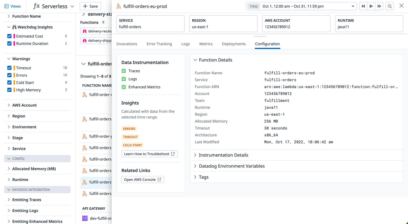 View a function's configuration View a function's configuration
