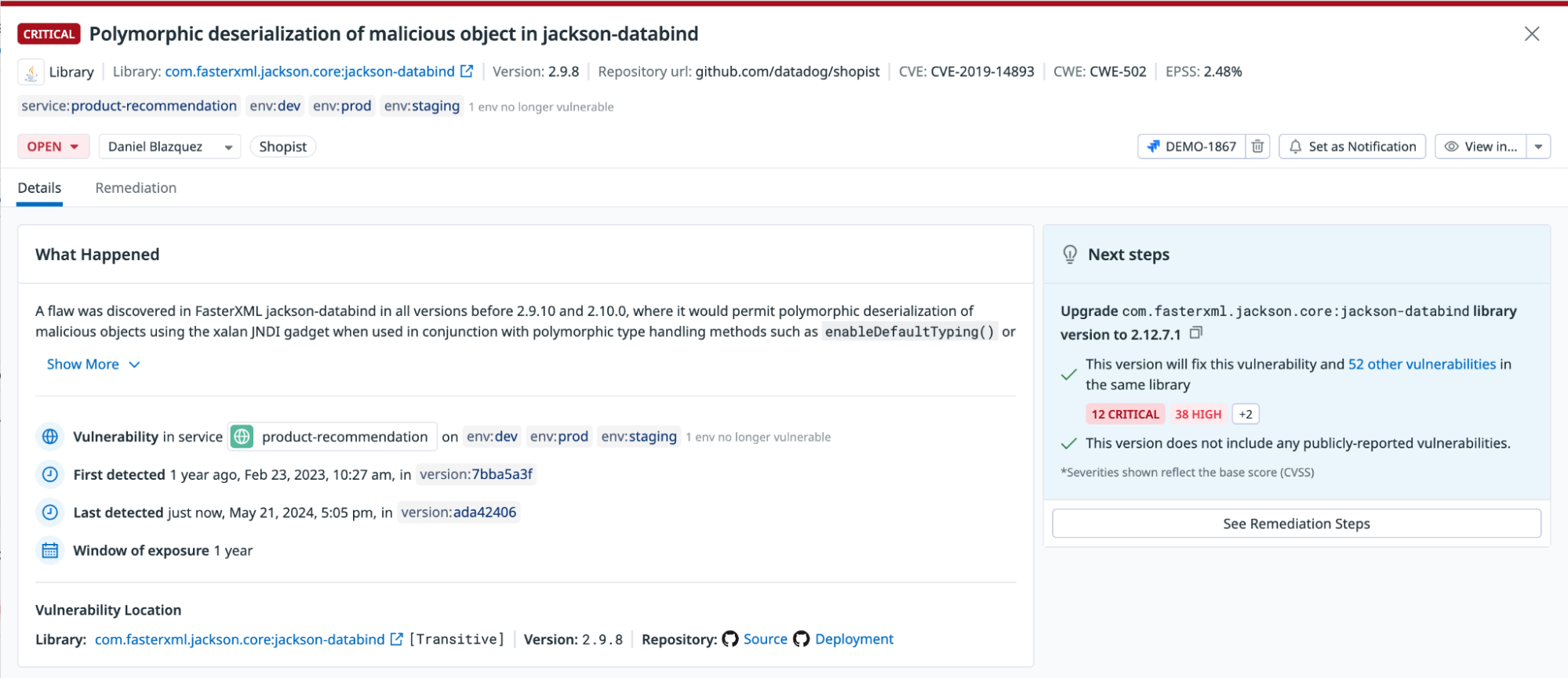 get full context around each detected vulnerability