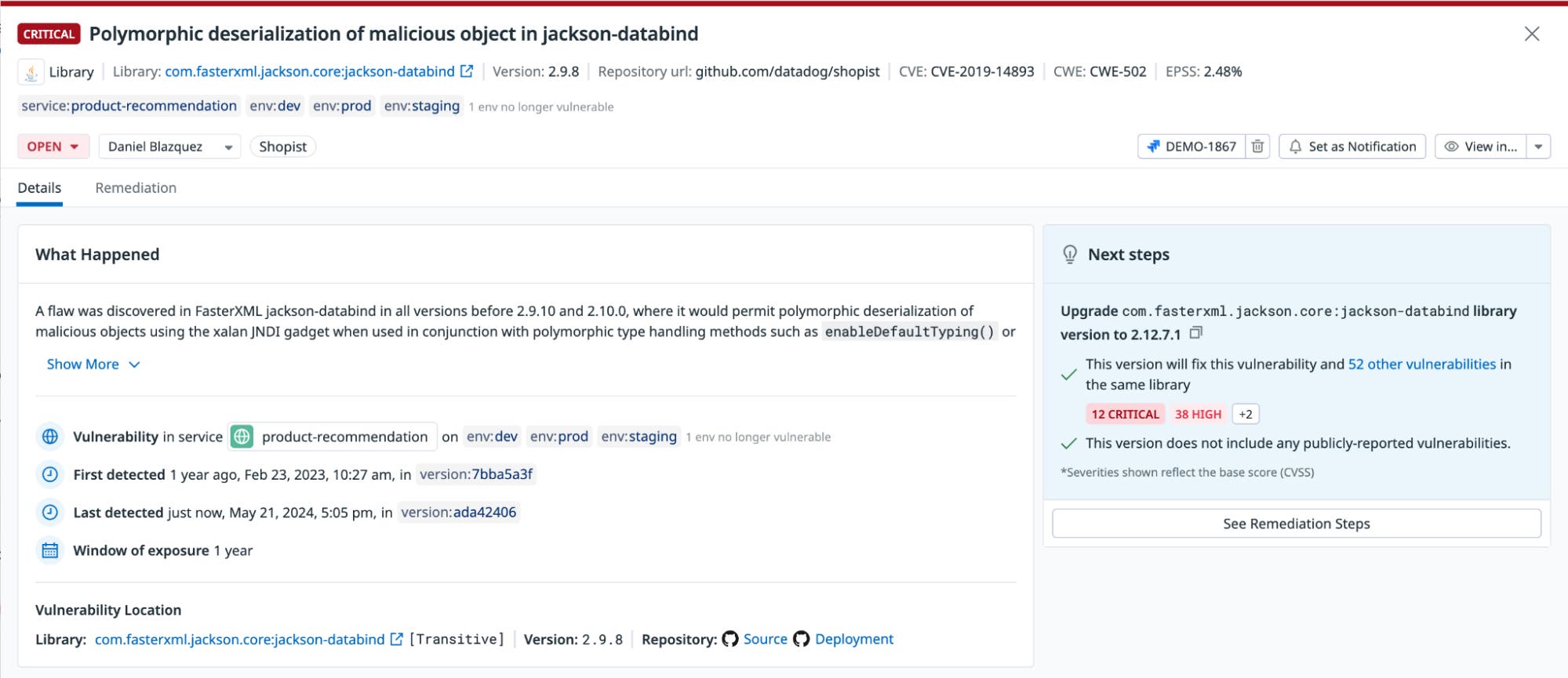 get full context around each detected vulnerability get full context around each detected vulnerability