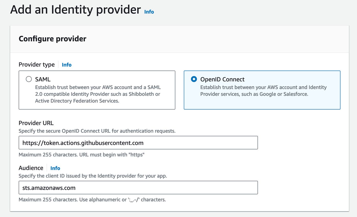 Creating an OIDC provider in an AWS account Creating an OIDC provider in an AWS account