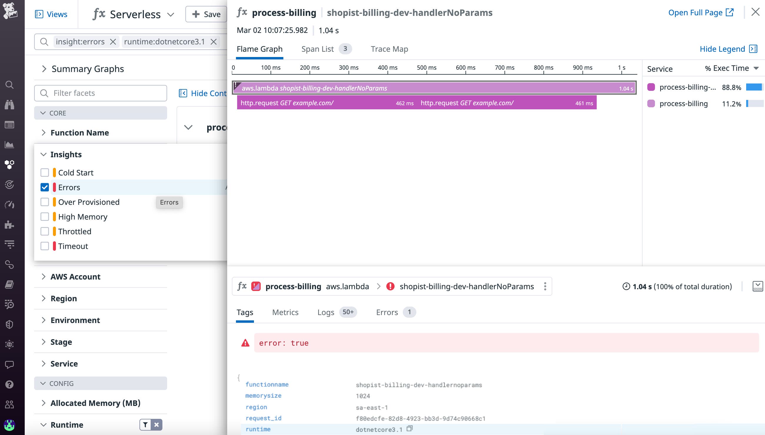Trace .NET Lambda functions to discover code-level issues. Trace .NET Lambda functions to discover code-level issues.