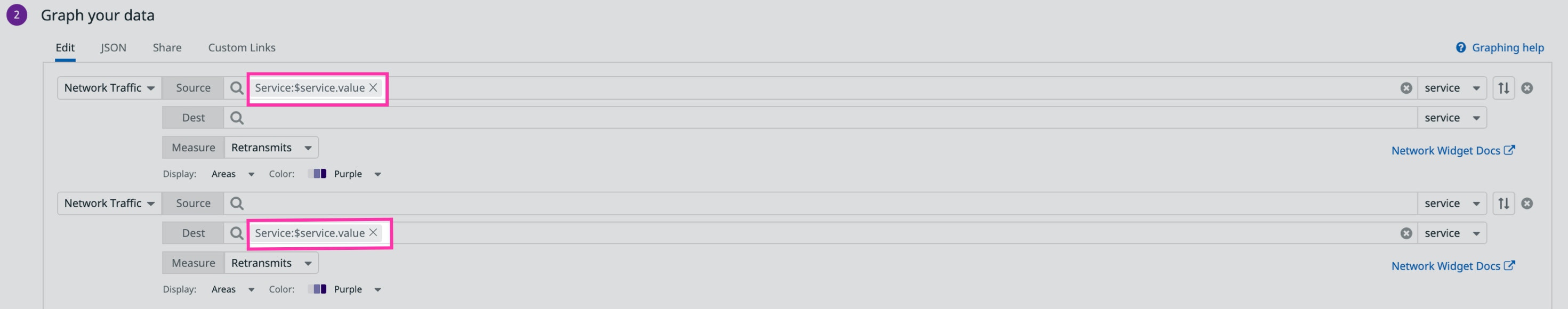 Using the new syntax, you can ensure that your template variables map well to Network Performance Monitoring graph queries.