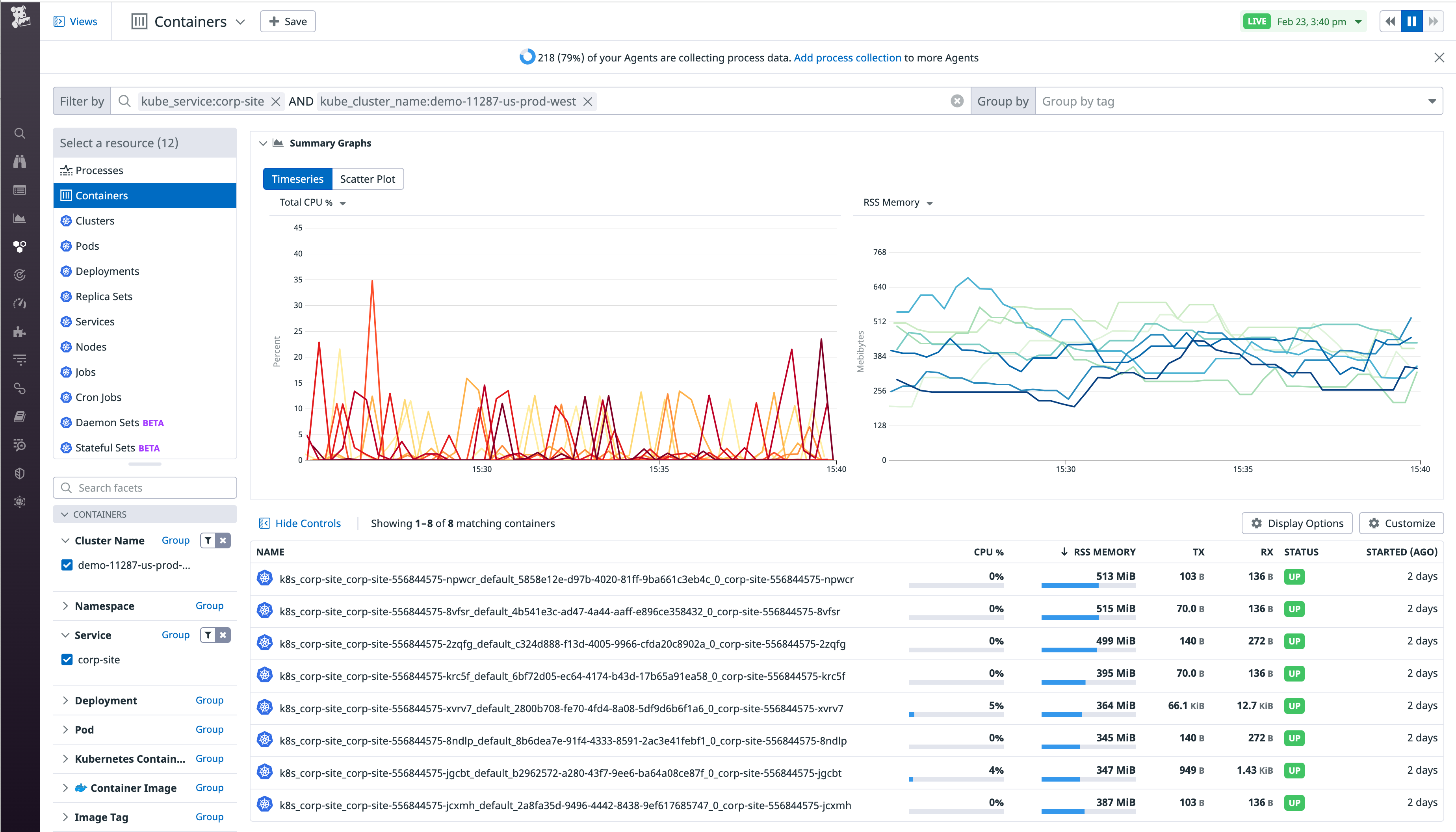 Use tags to filter for important containers within Datadog's Live Container View.