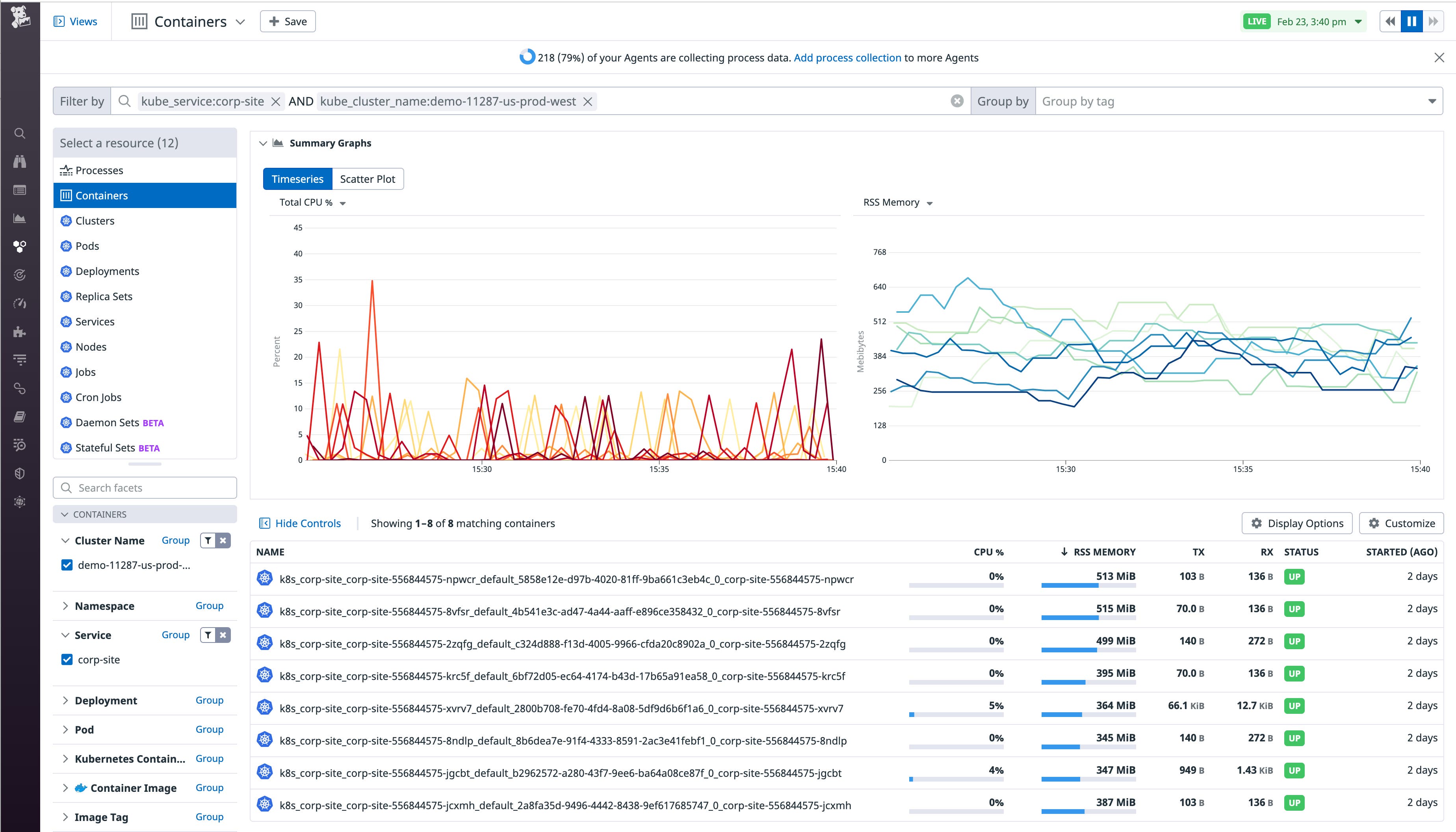 Use tags to filter for important containers within Datadog's Live Container View. Use tags to filter for important containers within Datadog's Live Container View.