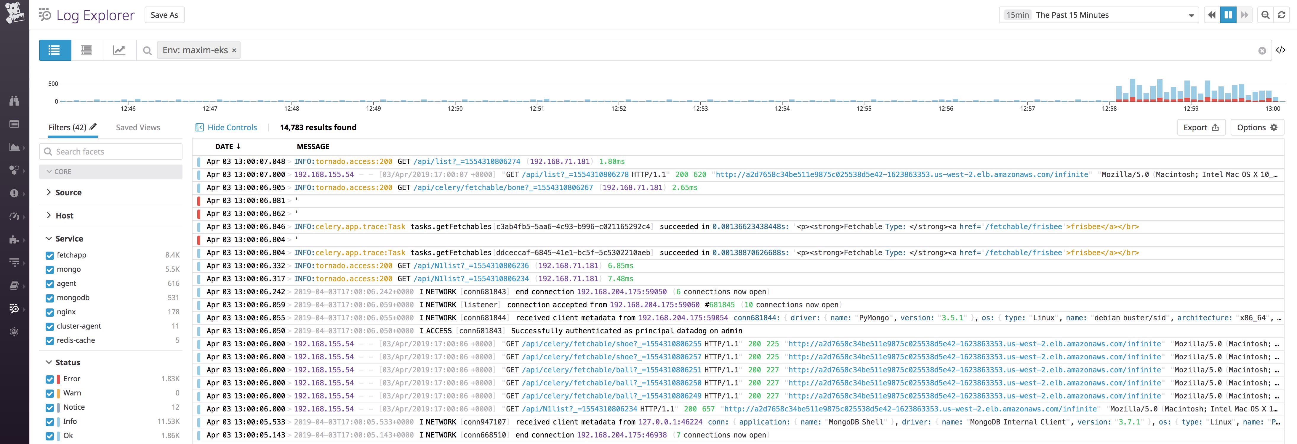 EKS monitoring with Datadog Log Explorer EKS monitoring with Datadog Log Explorer