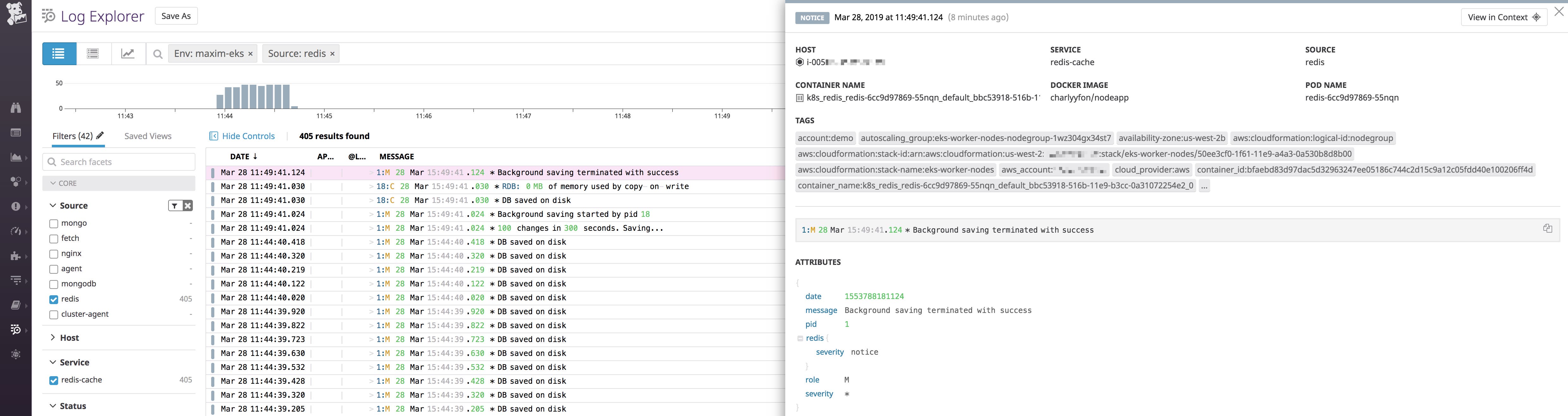 EKS monitoring with Datadog Redis logs EKS monitoring with Datadog Redis logs