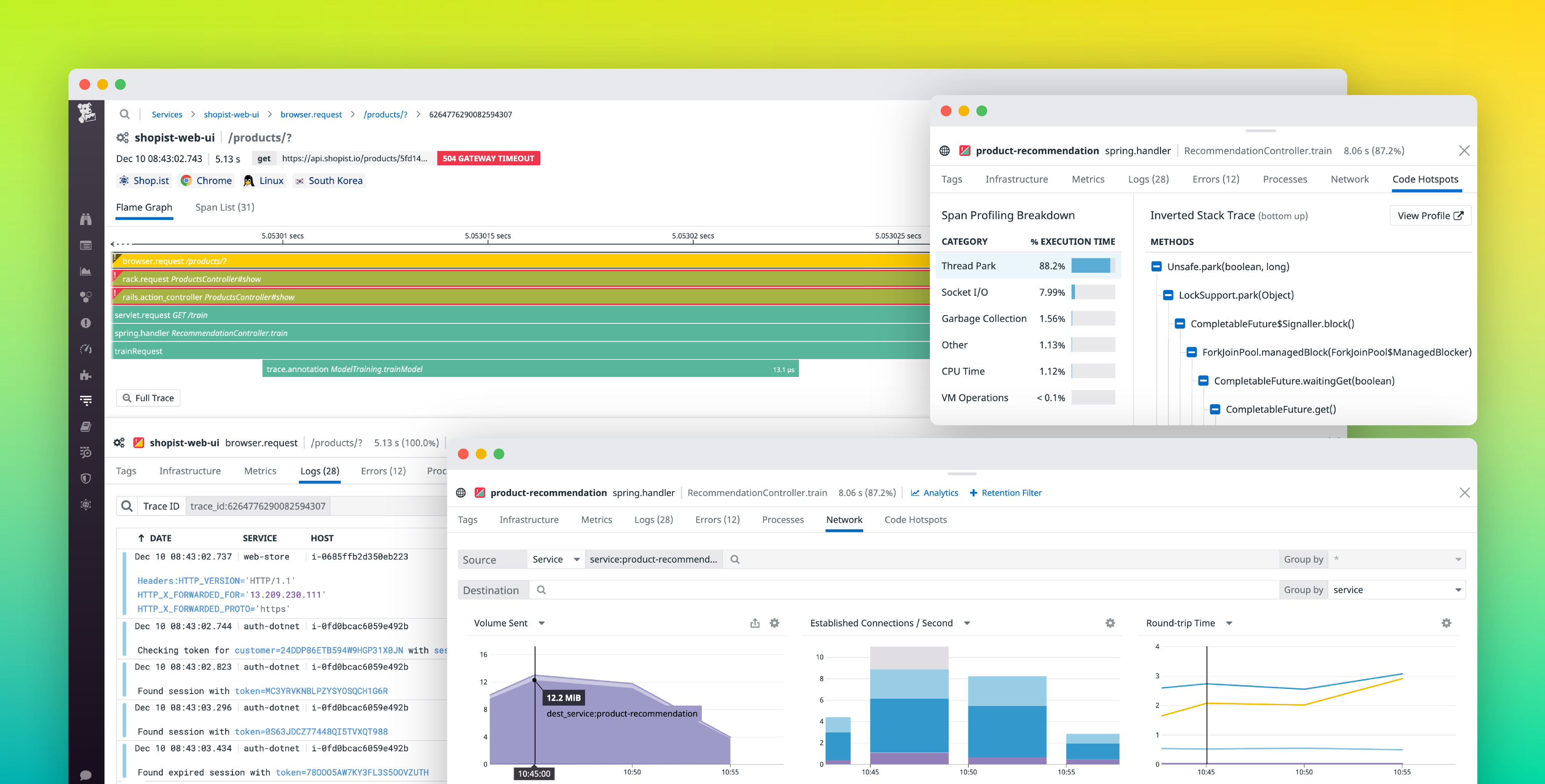 End-to-end application monitoring with Datadog