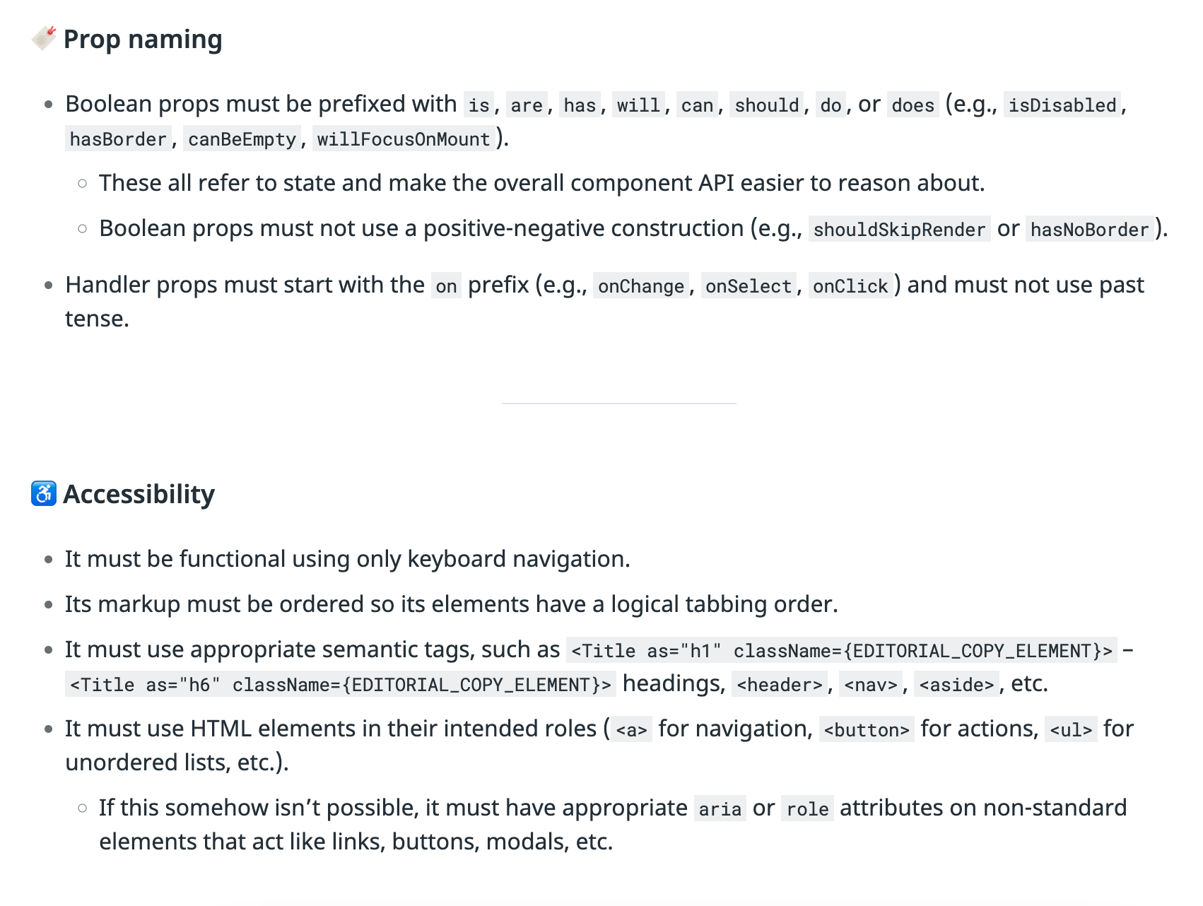Examples from the contribution guidelines.