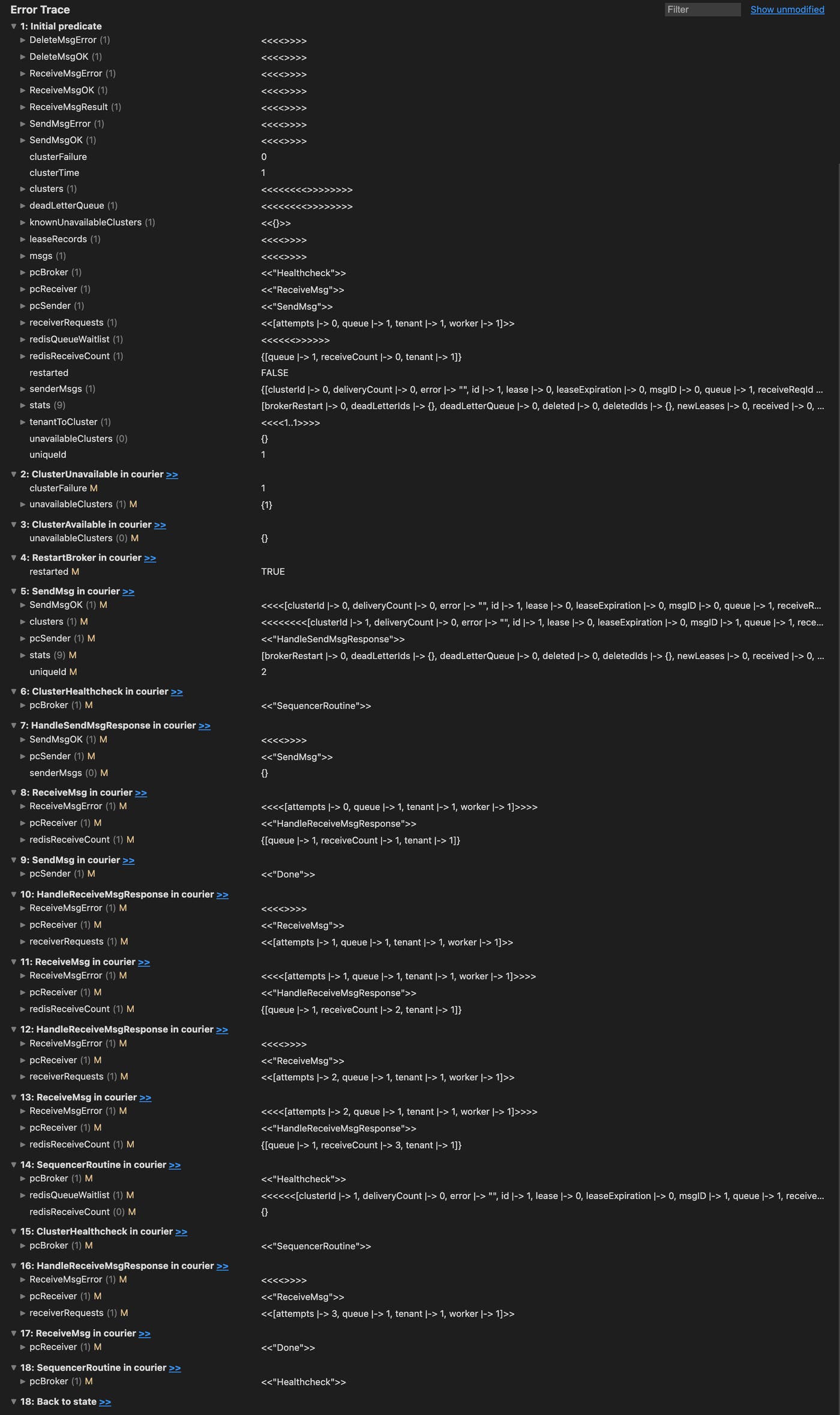 Courier model stack trace. Courier model stack trace.