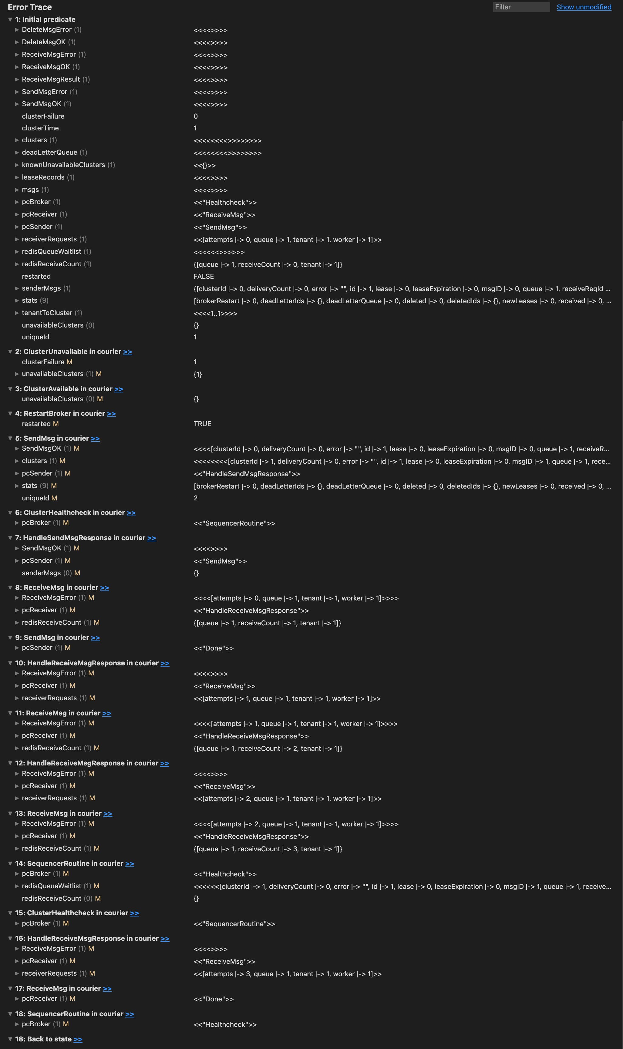 Courier model stack trace. Courier model stack trace.